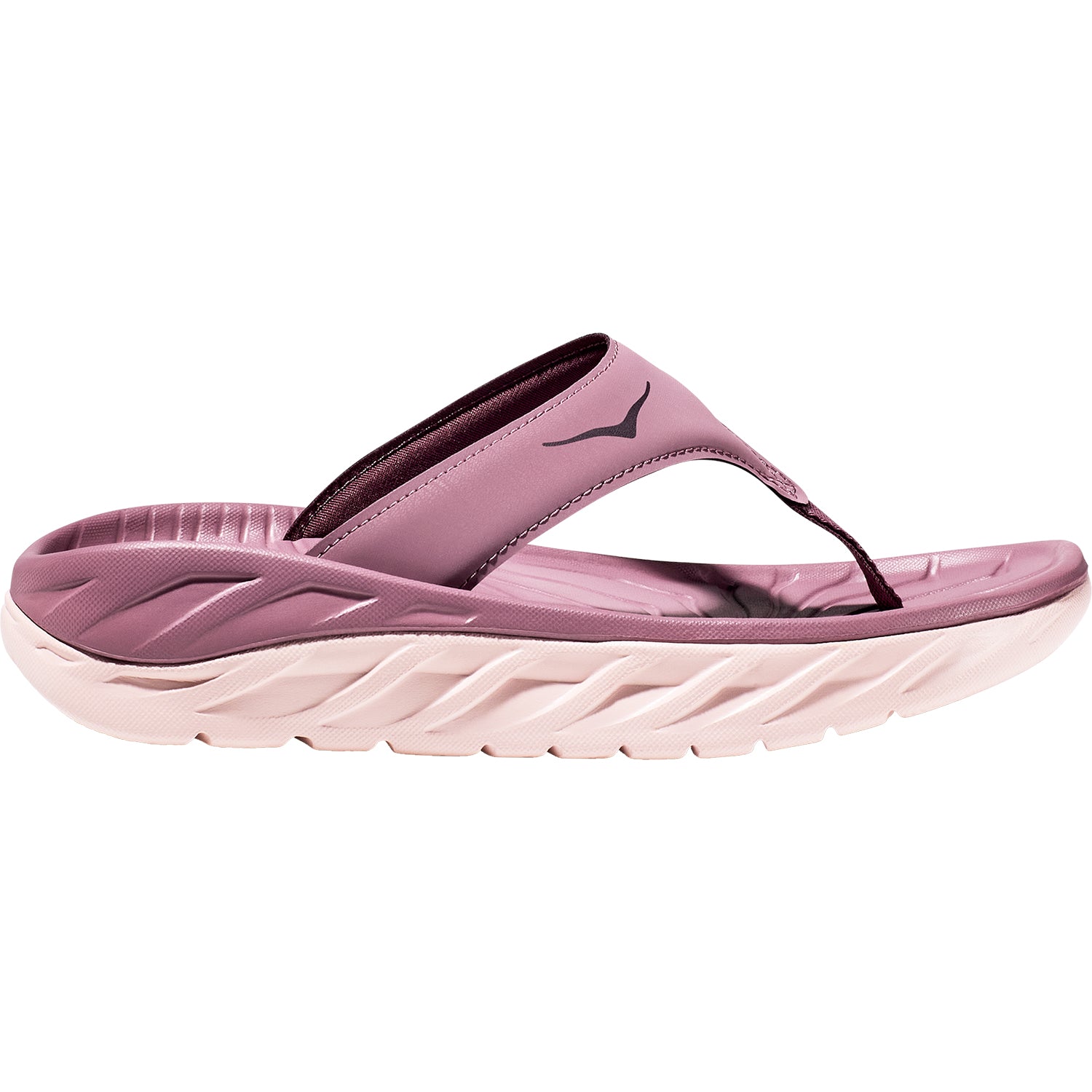 Womens Hoka one one Women's Hoka Ora Recovery Flip Wistful Mauve/Peach Fabric Wistful Mauve/Peach Fabric