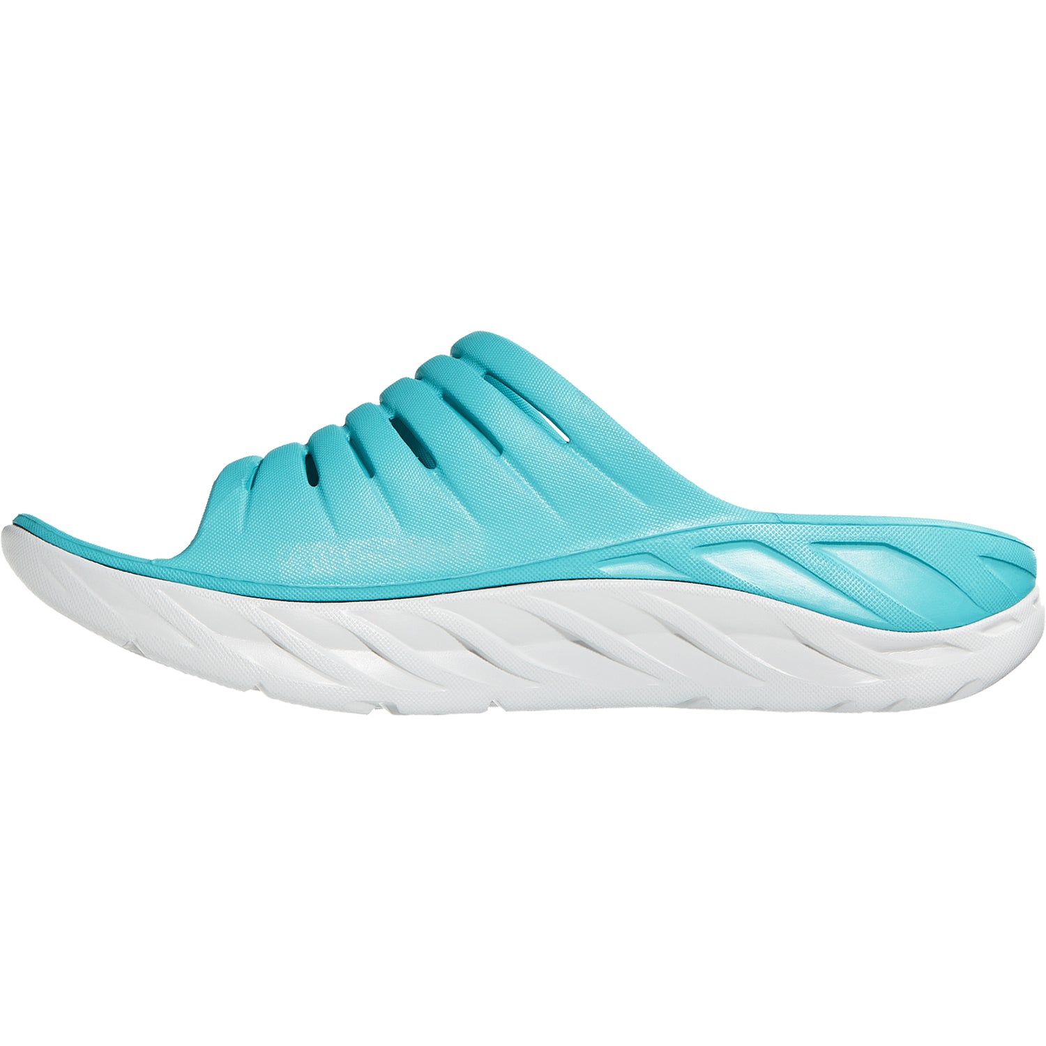 Mens Hoka one one Men's Hoka Ora Recovery Slide Aquarelle/Blazing Orange EVA Aquarelle/Blazing Orange EVA