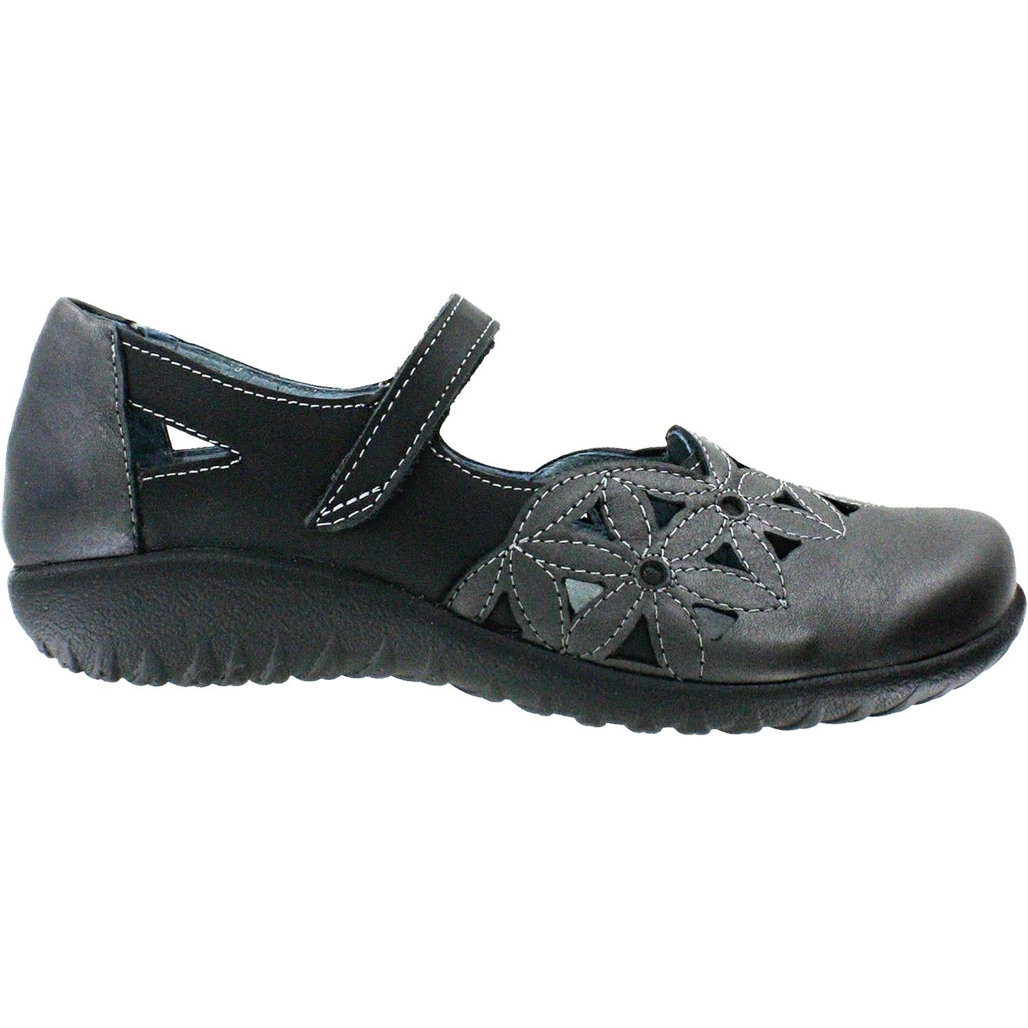Womens Naot Women's Naot Toatoa Metallic Road/Jet Black Leather Metallic Road/Jet Black Leather