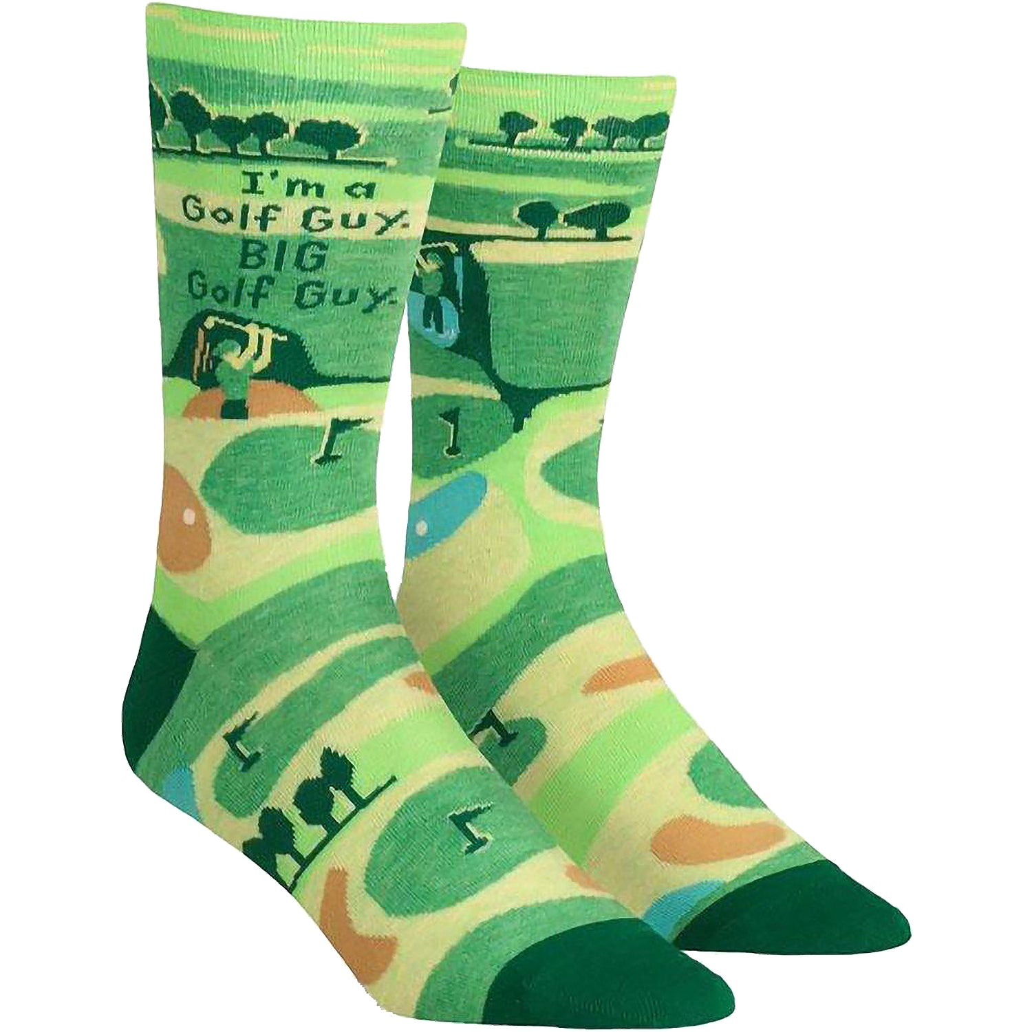 Mens Blue q Men's Blue Q I'm A Golf Guy Big Golf Guy Socks Green Green