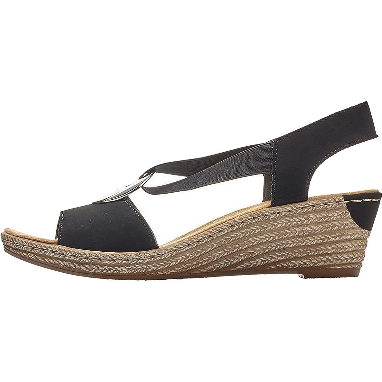 Womens Rieker Women's Rieker 624H6-00 Fanni H6 Black Marokko Synthetic Black Marokko Synthetic