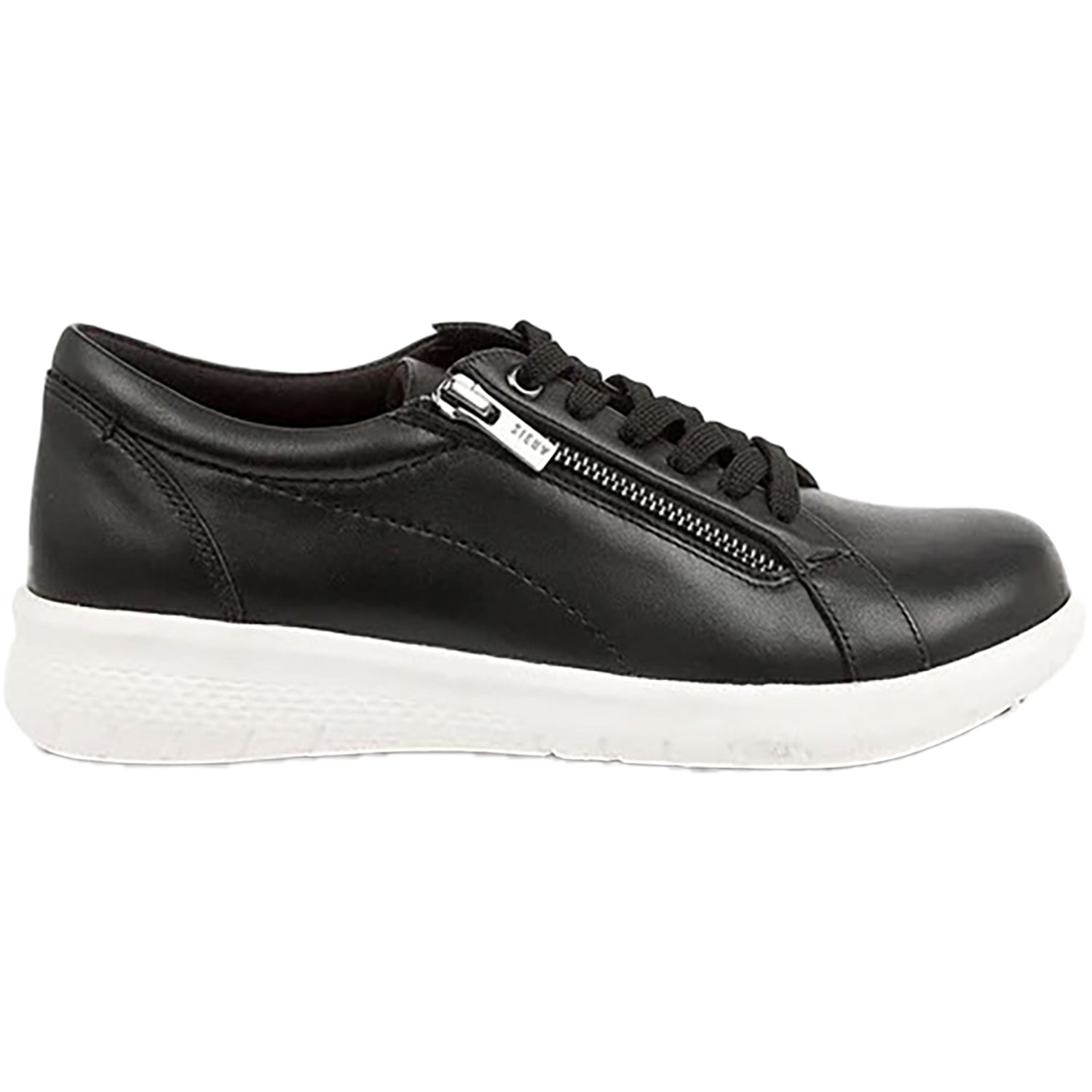 Womens Ziera Women's Ziera Solar Black with White Sole Leather Black With White Sole Leather