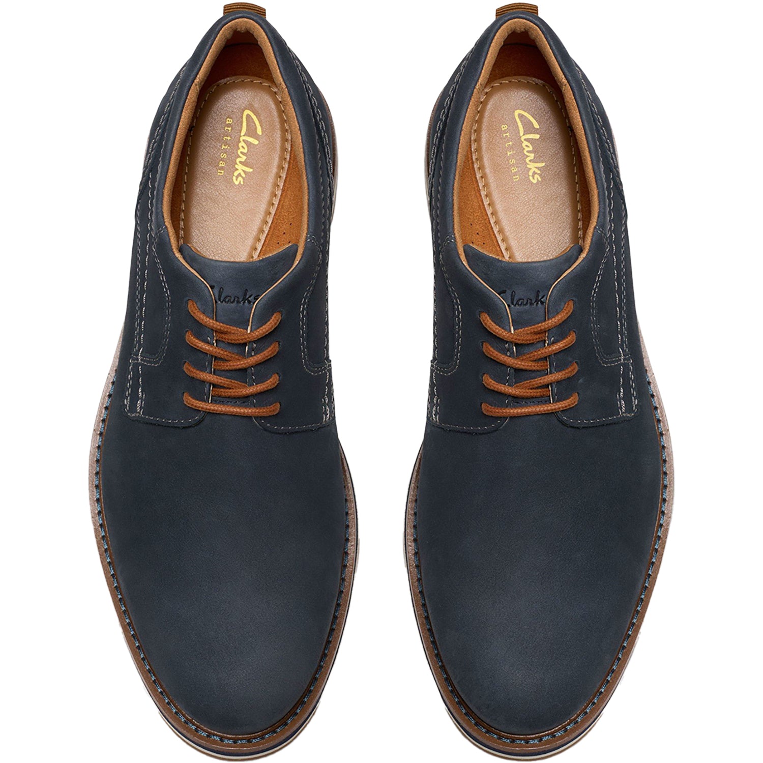 Mens Clarks Men's Clarks Monahan Plain Navy Nubuck Navy Nubuck