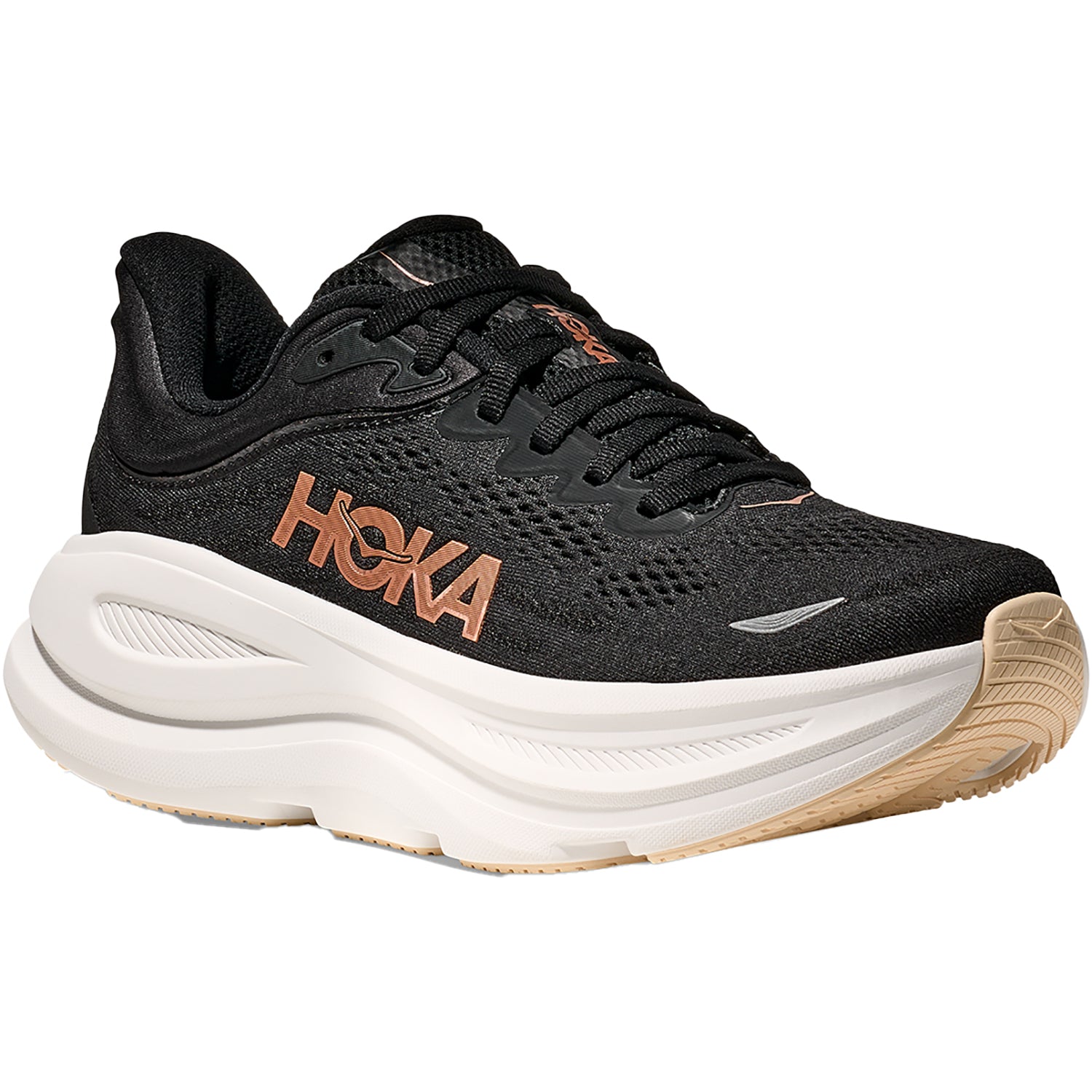 Womens Hoka one one Women's Hoka Bondi 9  Black/Rose Gold Black/Rose Gold