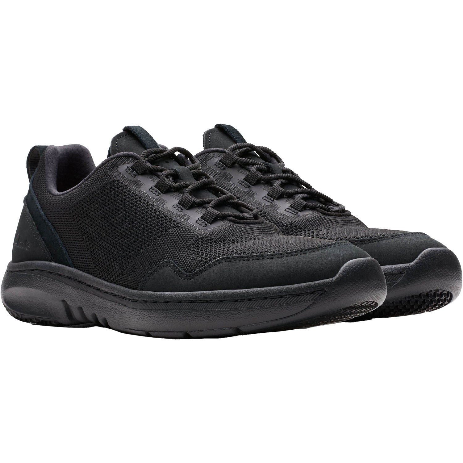 Mens Clarks Men's Clarks Pro Knit SR Black Mesh Black Mesh