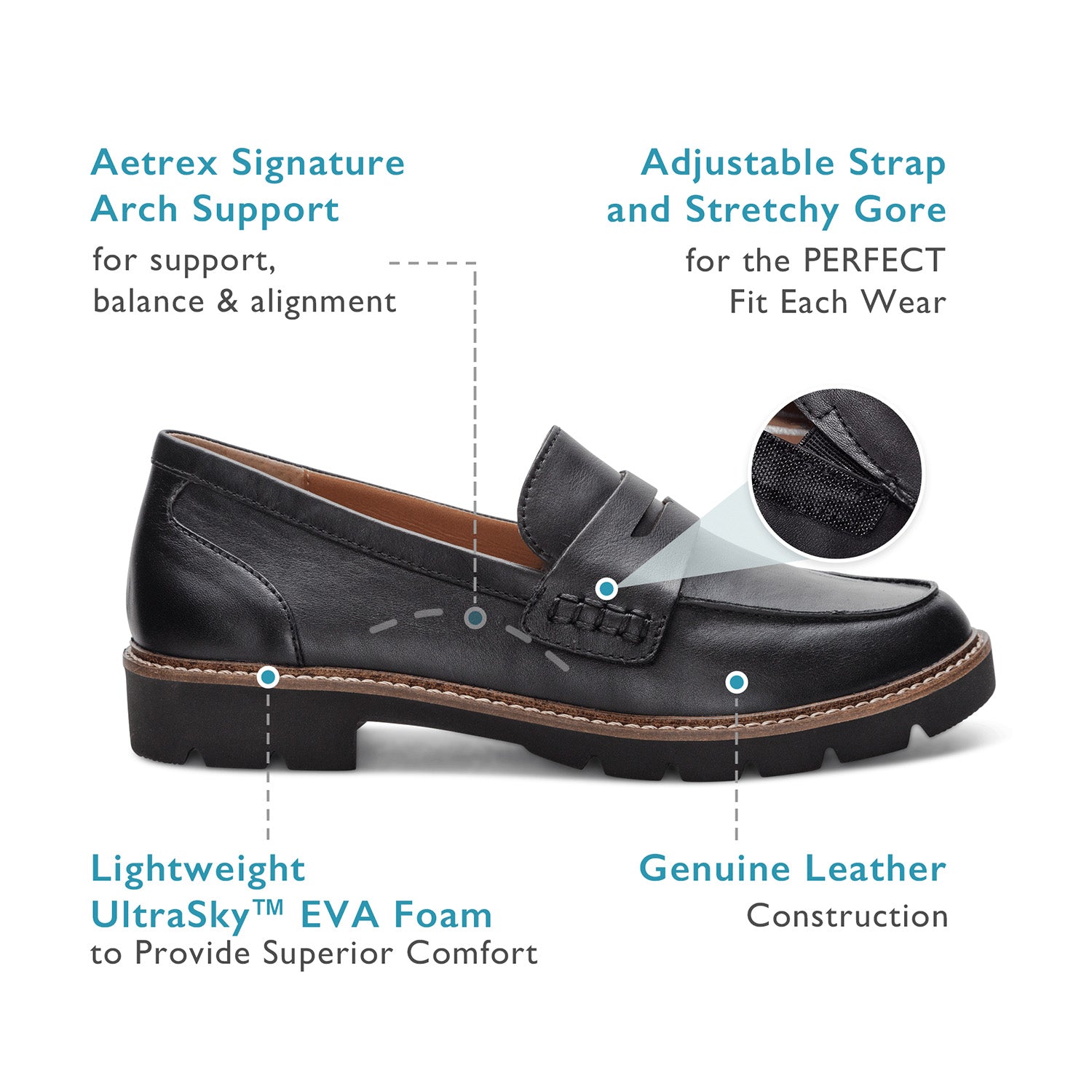 Womens Aetrex Women's Aetrex Collette Cognac Leather Cognac