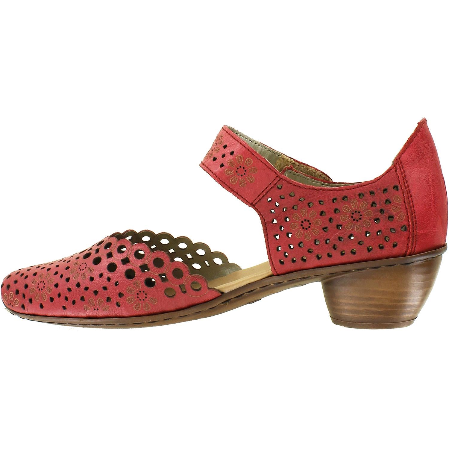 Womens Rieker Women's Rieker 43753-33 Mirjam Rosso Leather Rosso Leather