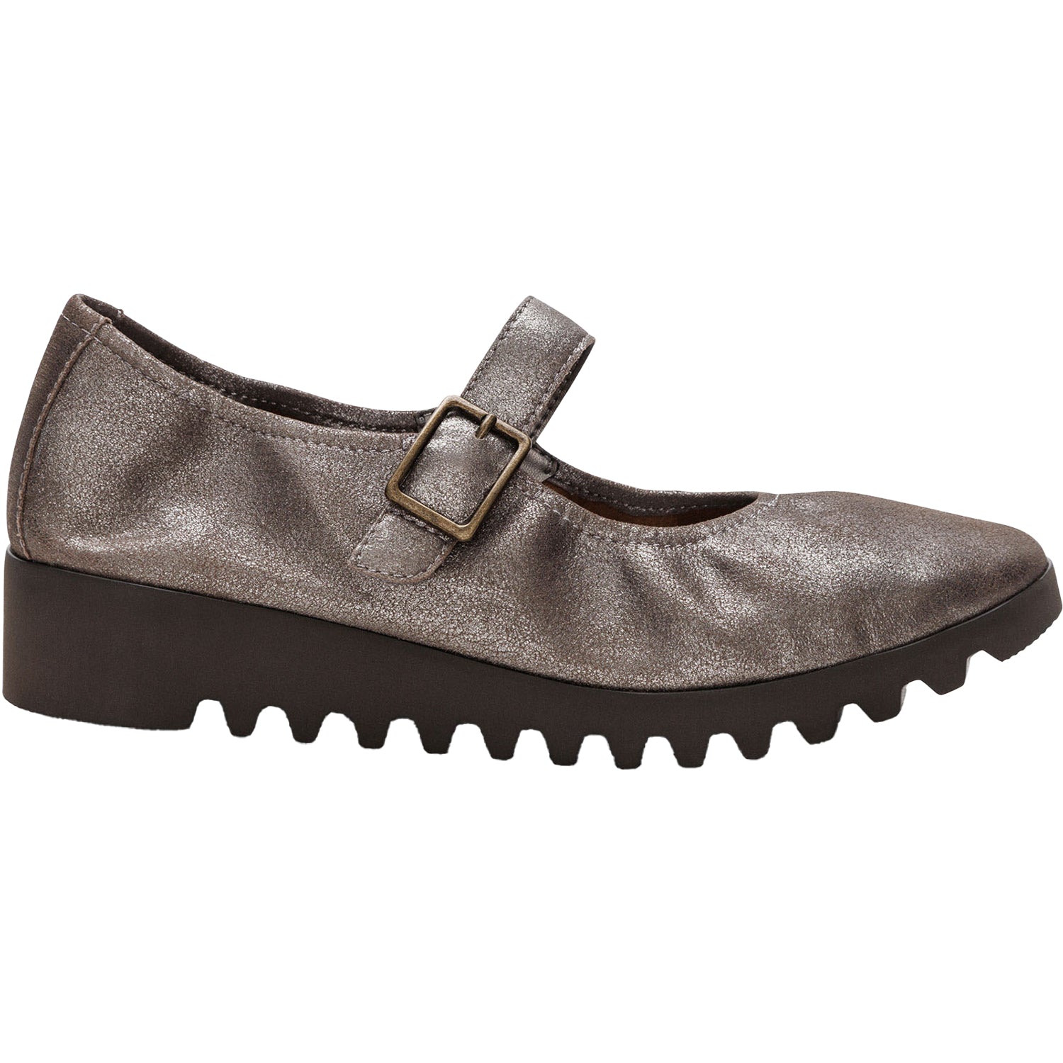Womens Aetrex Women's Aetrex Joanne Brushed Silver Leather Brushed Silver Leather