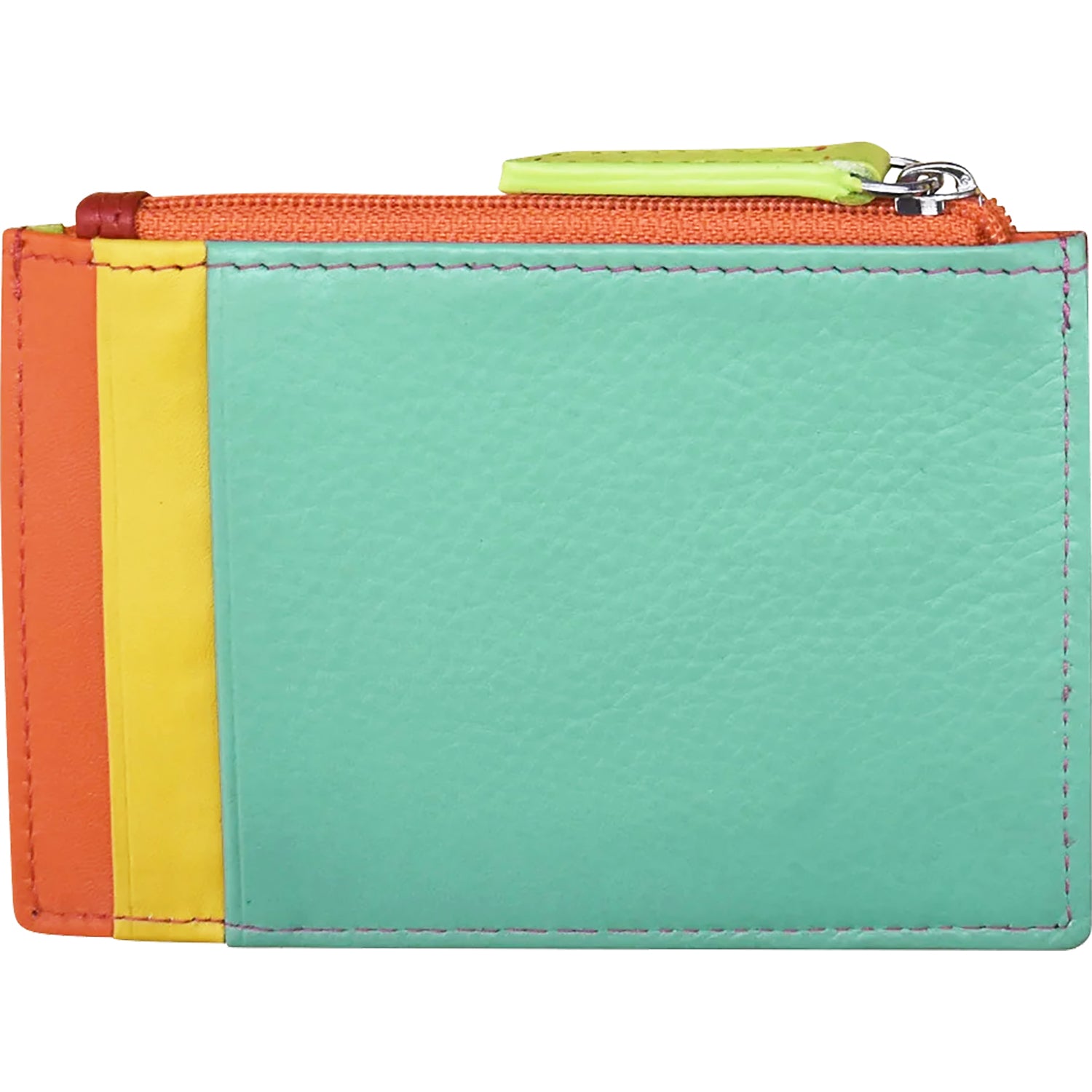 Womens Ili new york ili New York Zip ID Card Case Citrus Leather Citrus Leather