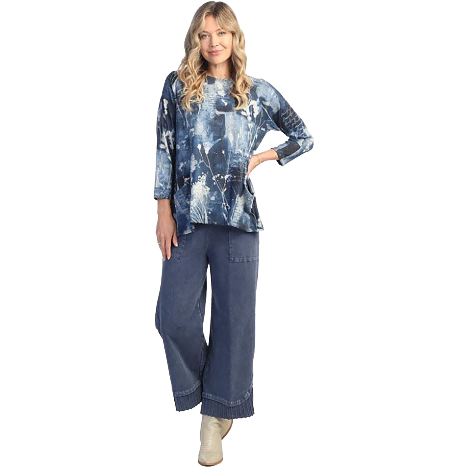 Womens Jess & jane Women's Jess & Jane Two Pocket Tunic Mariposa Blue Multi Blue Multi