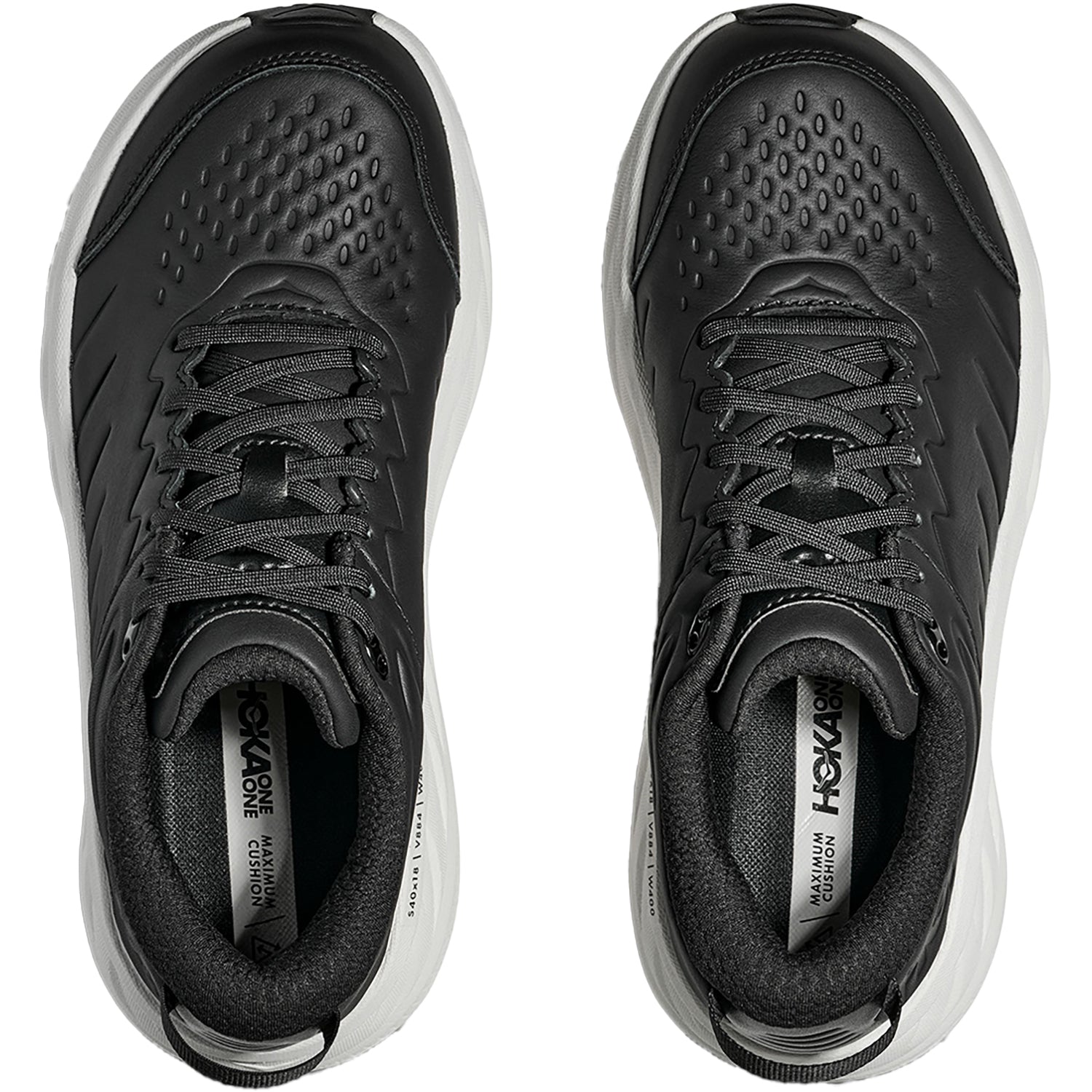 Mens Hoka one one Men's Hoka Bondi SR Carbon Black/White Leather Carbon Black/White Leather