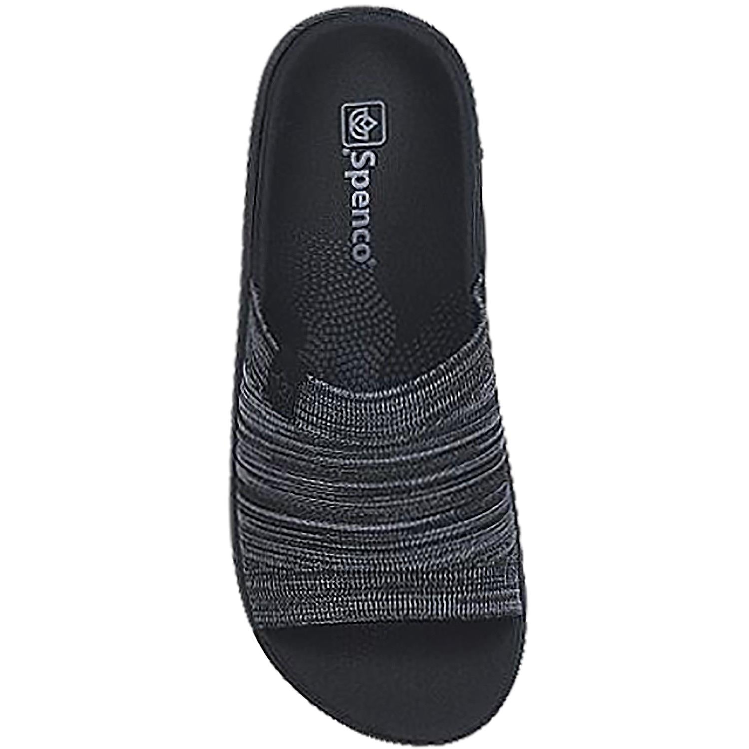 Womens Spenco Women's Spenco Astoria Memory Foam Slide Black Knit Fabric Black Knit Fabric
