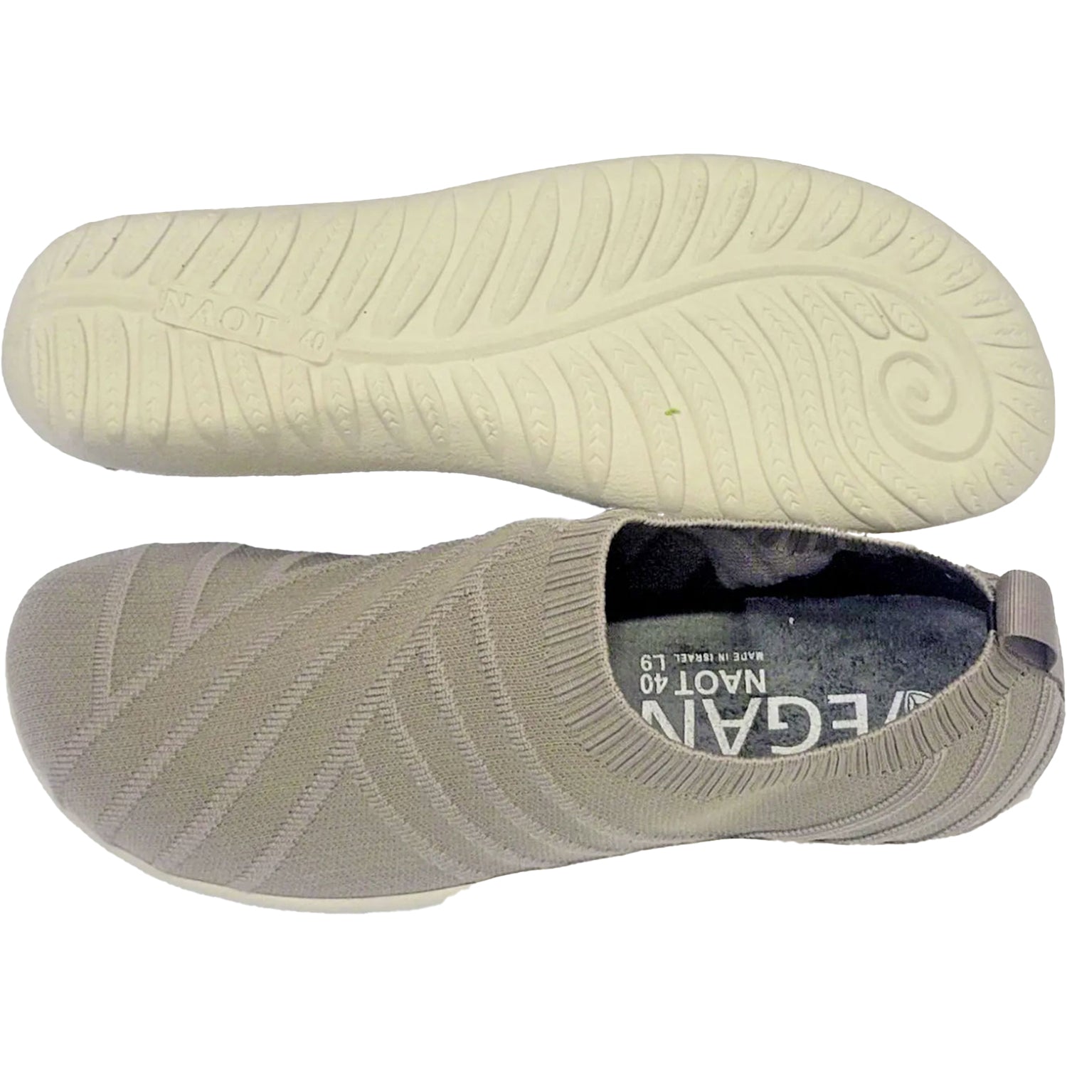 Womens Naot Women's Naot Okahu Taupe Stone Knit Fabric Women's Naot Okahu Taupe Knit Fabric