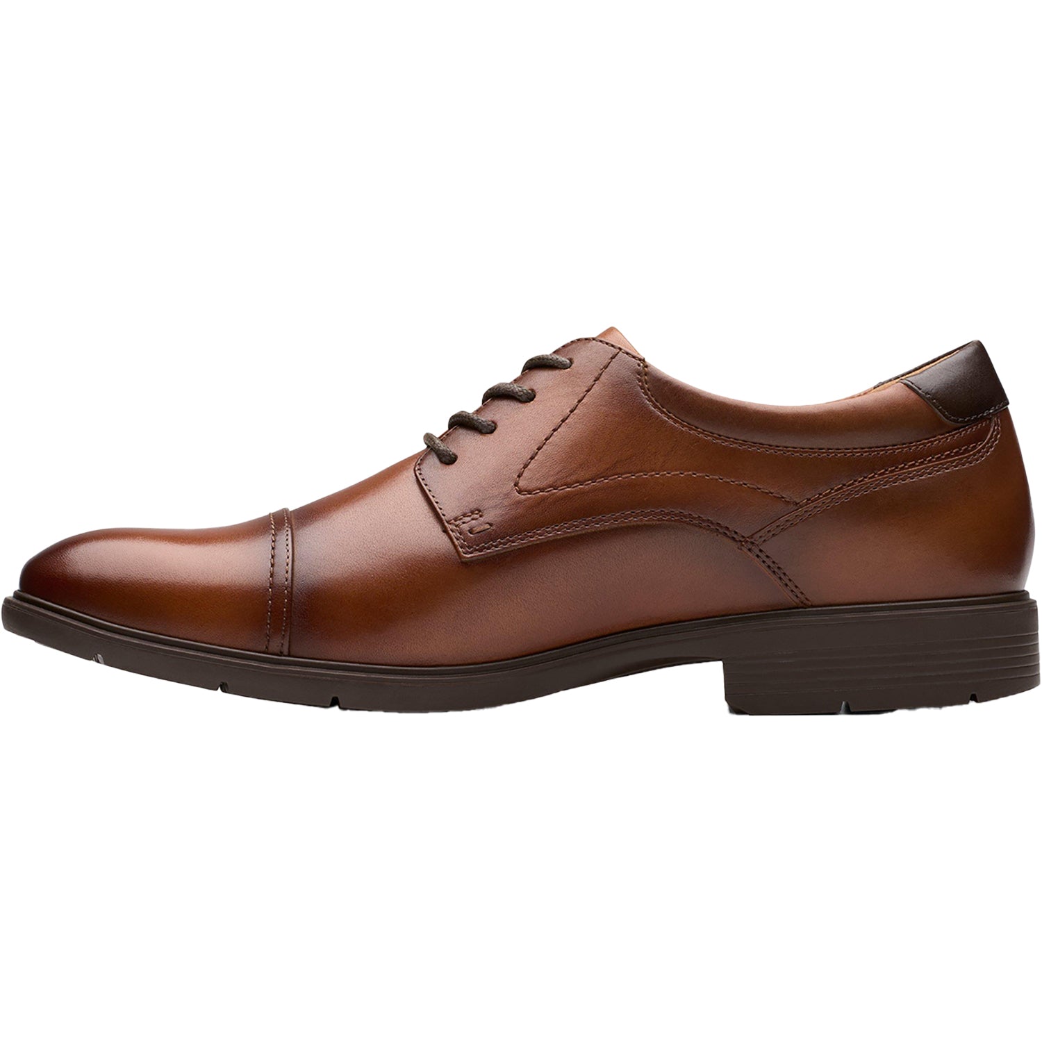 Mens Clarks Men's Clarks Eldredge Cap Dark Tan Leather Dark Tan Leather