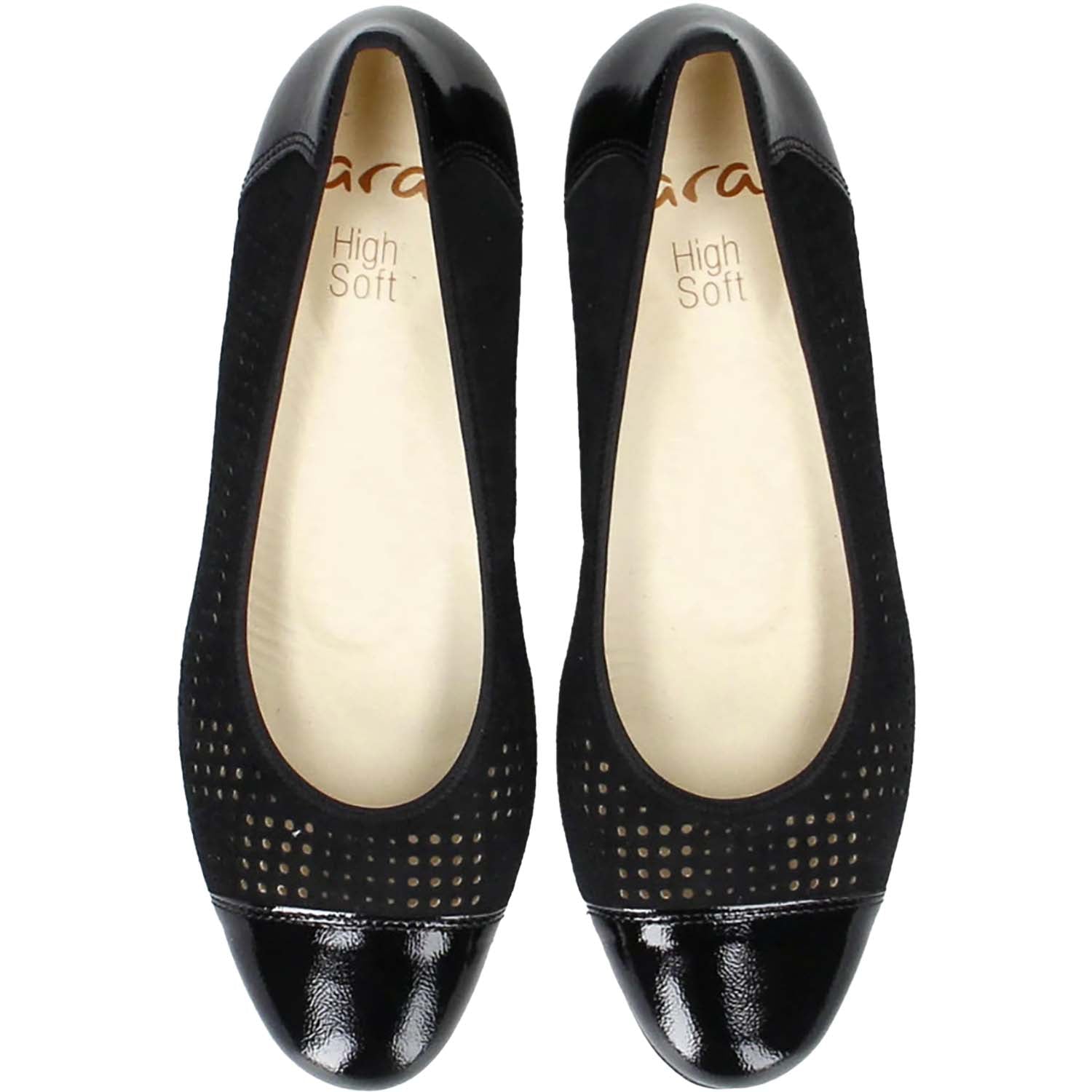 Womens Ara shoes Women's Ara Nonie 3 Black Patent/Kid Suede Black Patent/Kid Suede