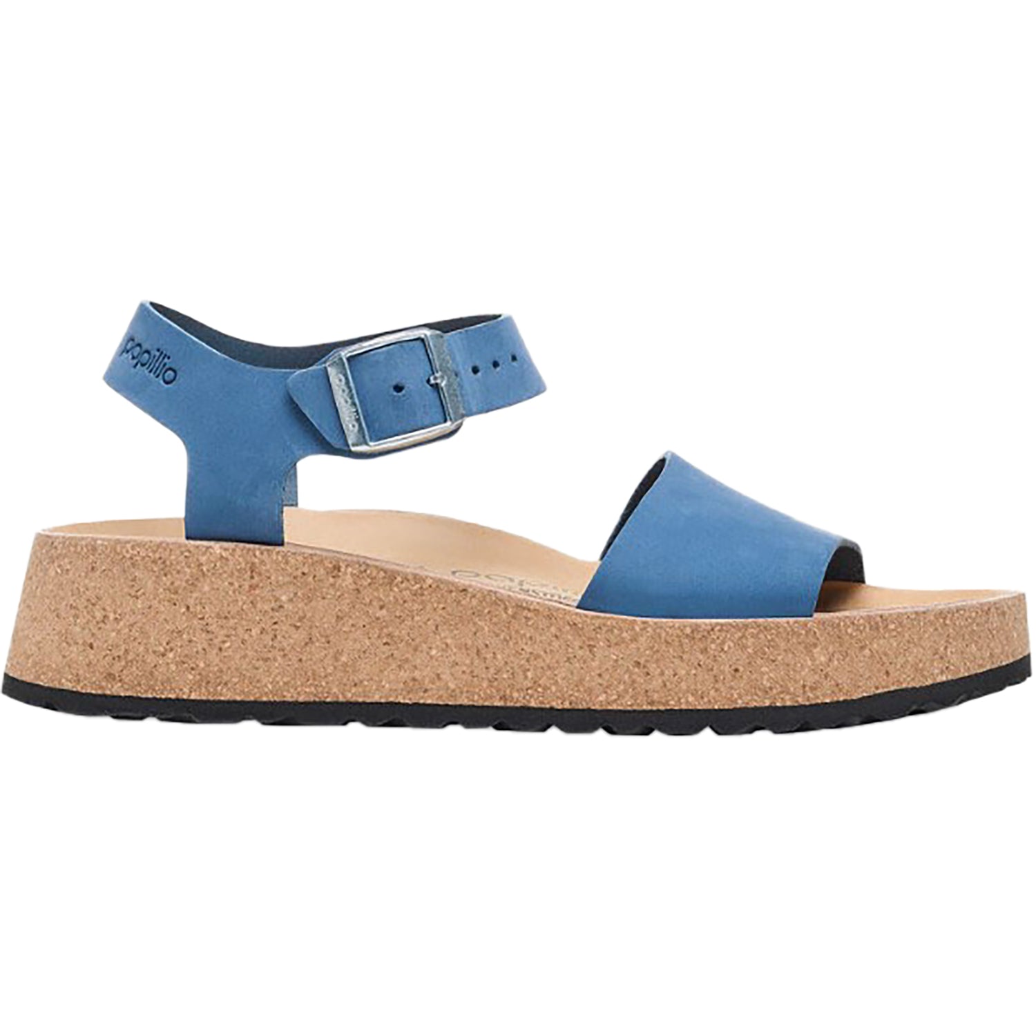 Womens Birkenstock Women's Birkenstock Papillio Glenda Elemental Blue Nubuck Elemental Blue