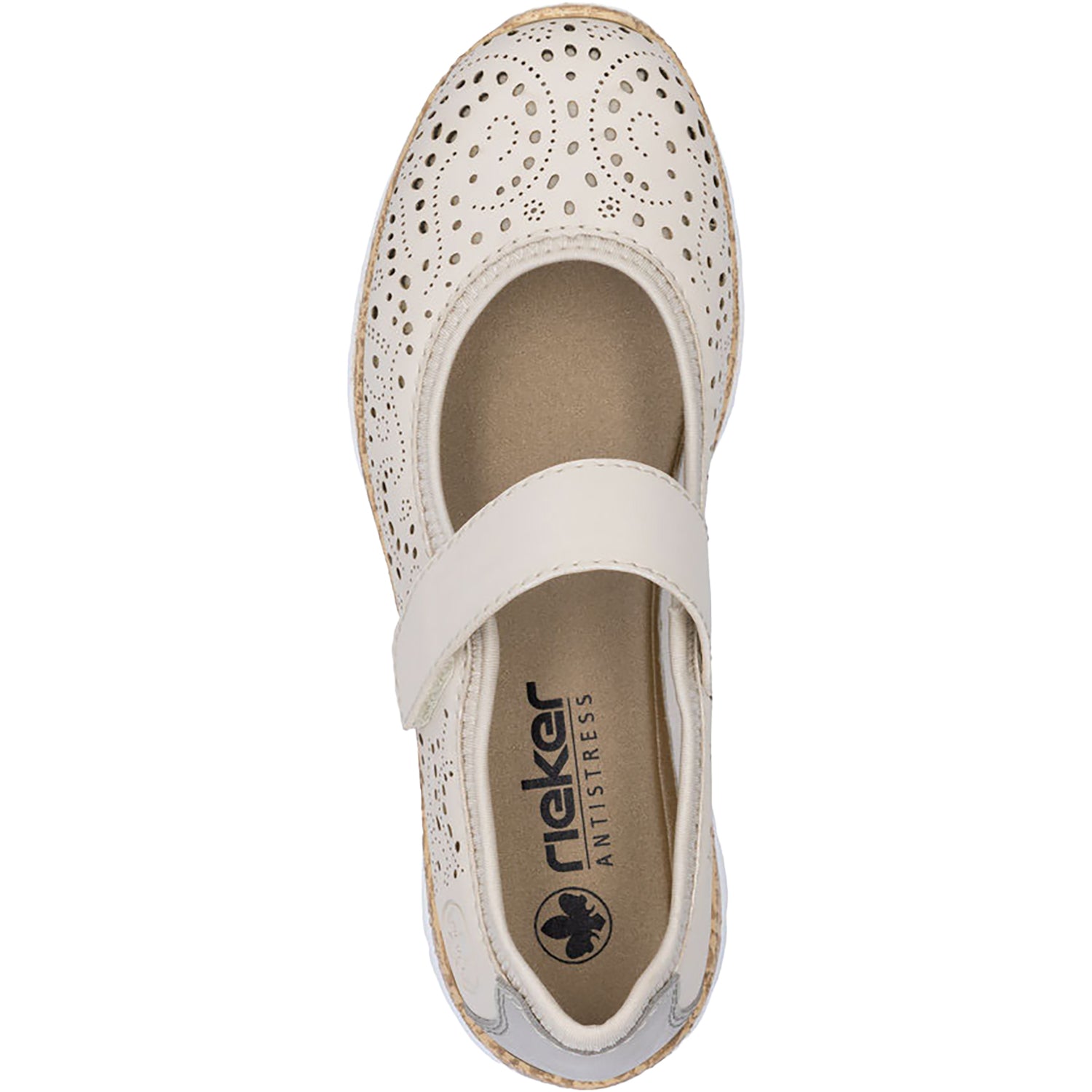 Womens Rieker Women's Rieker N4299-60 Perle/Cement/Cream Synthetic Stretch Nubuck Perle/Cement/Cream
