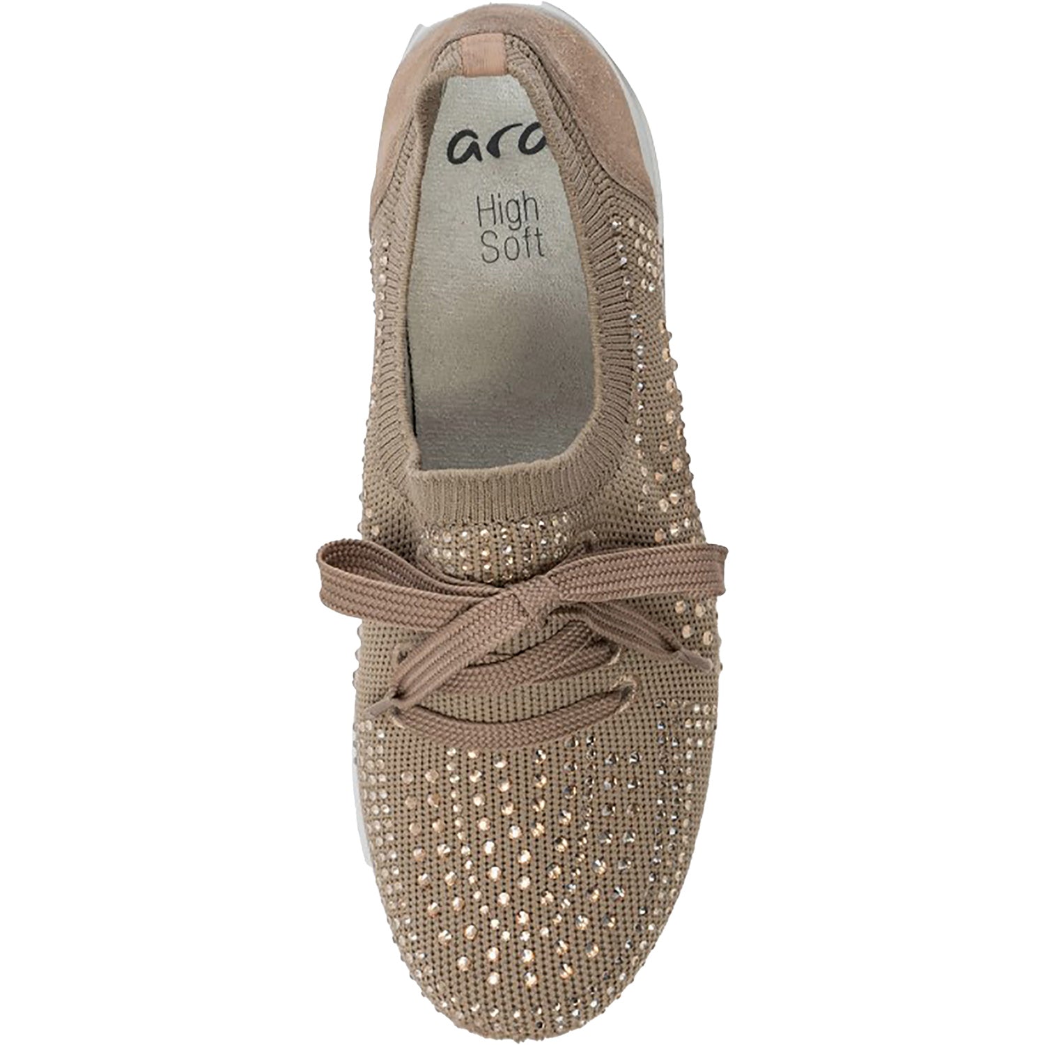 Womens Ara shoes Women's Ara Shoes Lisbon Lace Sand Wovenstretch With Sparkle Sand