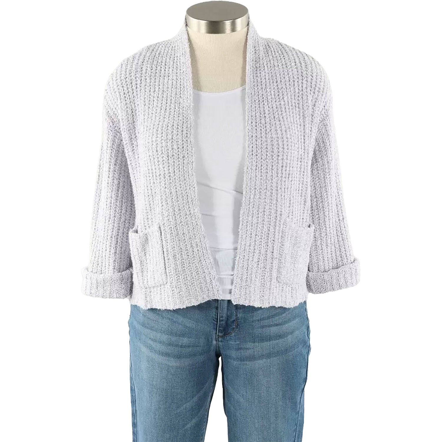 Womens Habitat Women's Habitat Fisherman Rib Cardigan Smoke Smoke