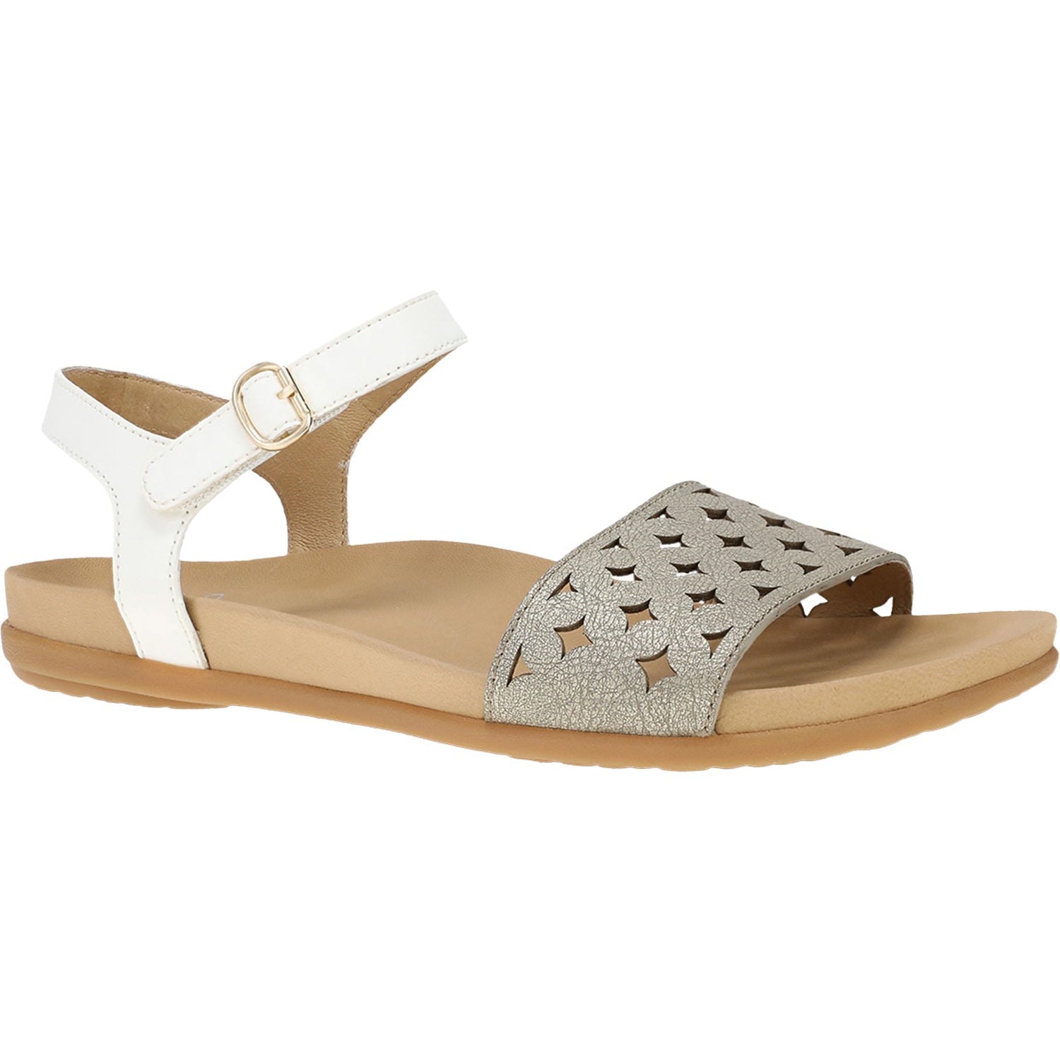 Womens Dansko Women's Dansko Jodie Platino/White Leather Platino/White Leather