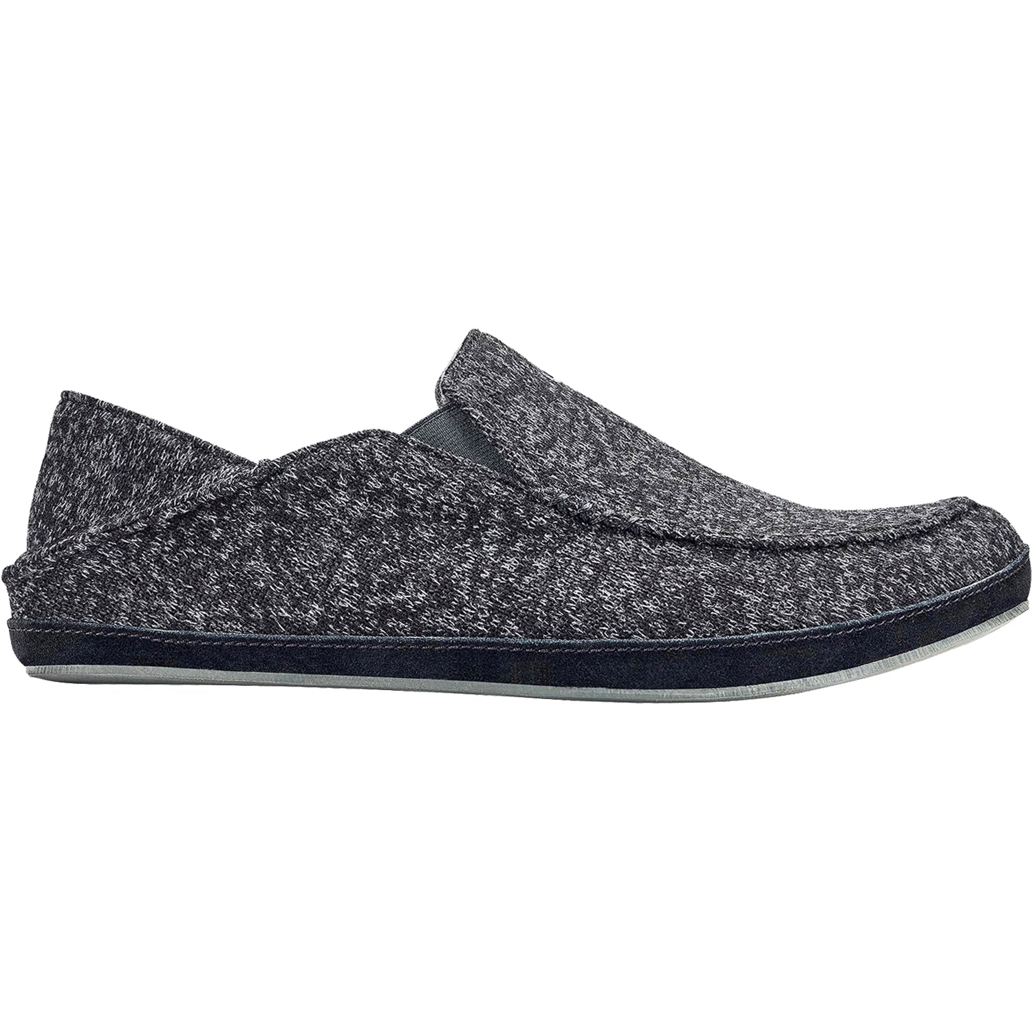 Mens Olukai Men's OluKai Moloa Hulu Black/Black Knit Fabric Black/Black Knit Fabric