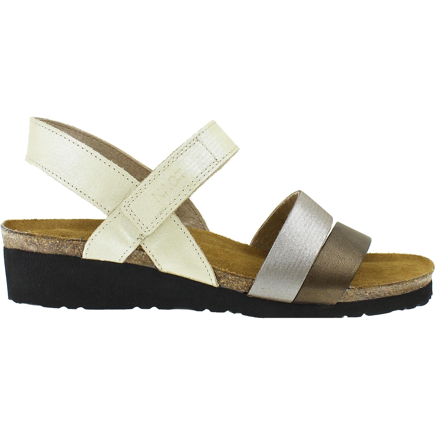 Womens Naot Women's Naot Kayla Gold/Silver/Grecian Gold Leather Gold/Silver/Grecian Gold Leather