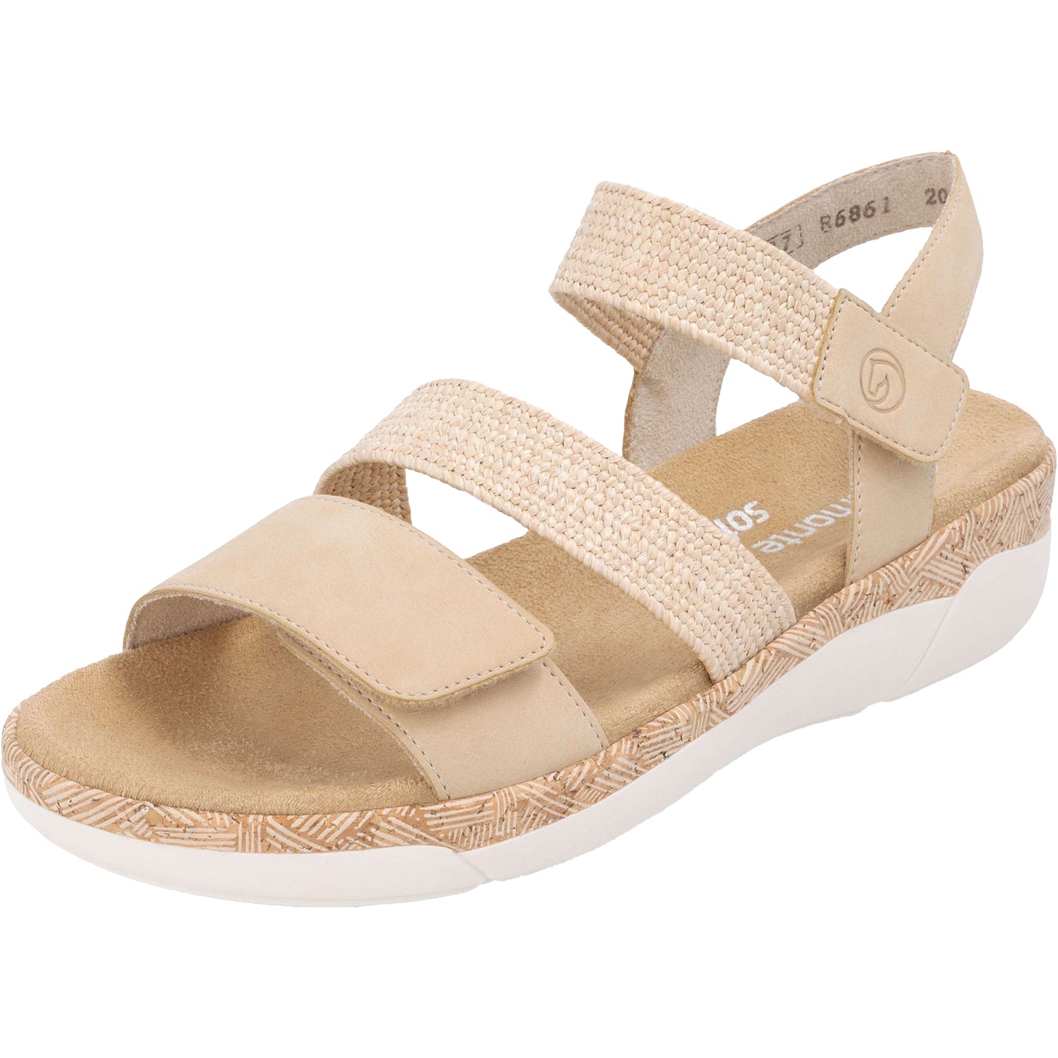 Womens Remonte Women's Remonte R6861-20 Tan Woven Stretch Tan Woven Stretch