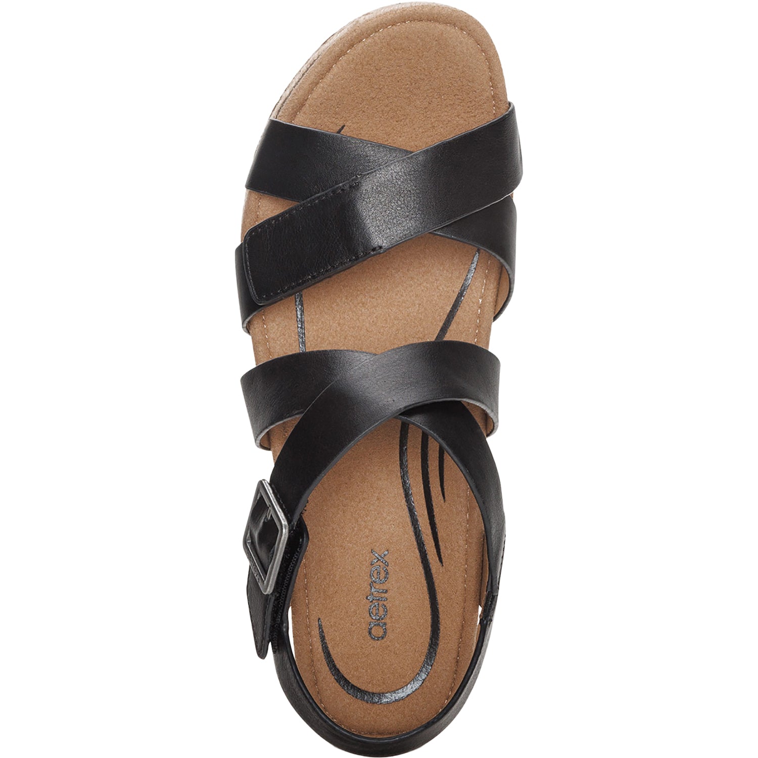 Womens Aetrex Women's Aetrex Anna Black Leather Black