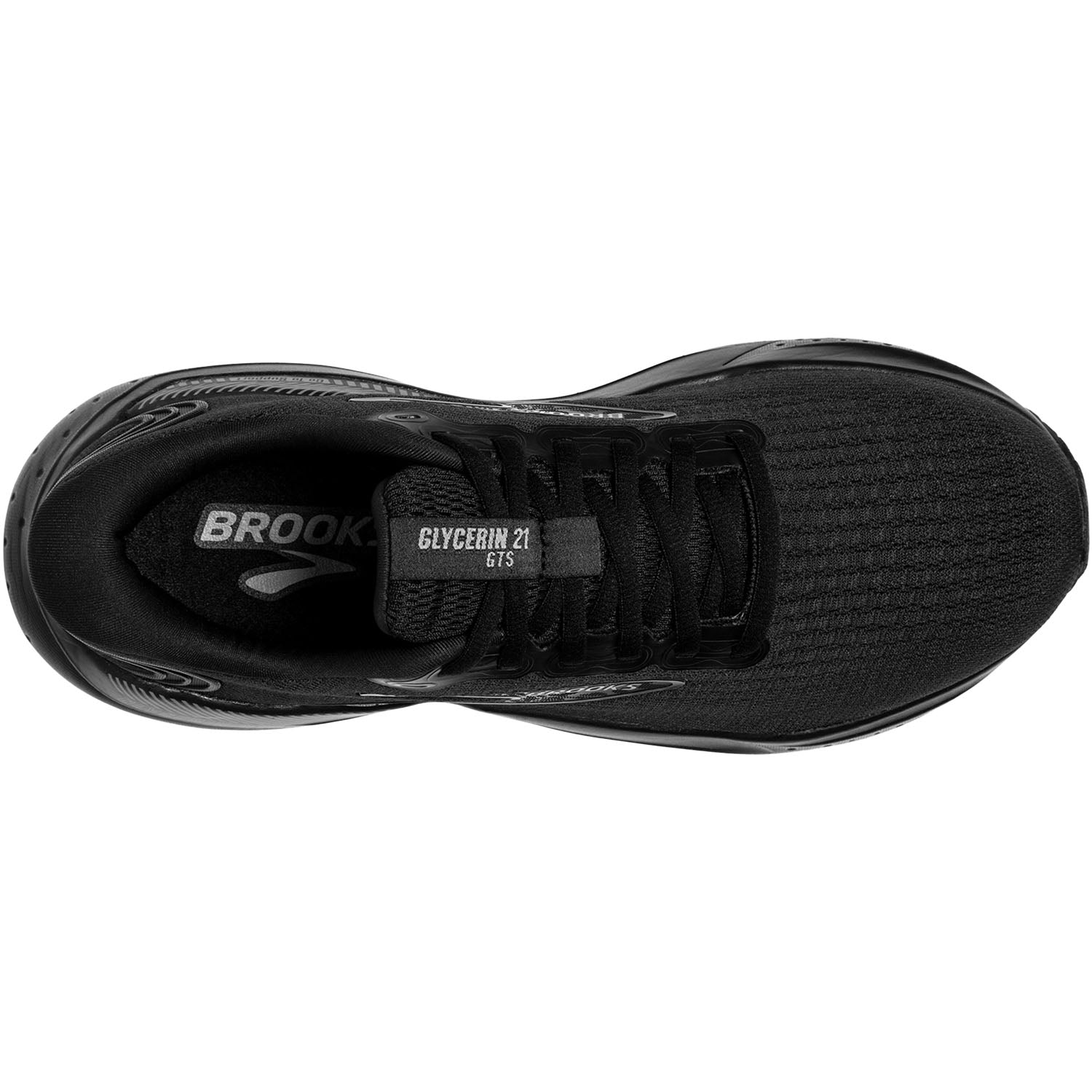 Womens Brooks Women's Brooks Glycerin GTS 21 Black/Black/Ebony Mesh Black/Black/Ebony Mesh