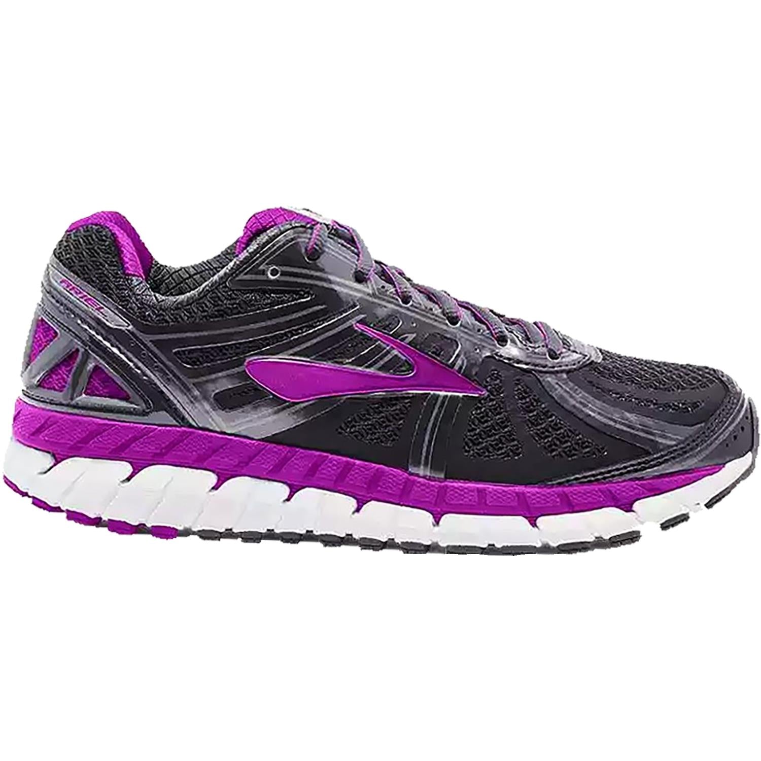 Womens Brooks Women's Brooks Ariel 16 Anthracite/Purple Cactus Flower Mesh Anthracite/Purple Cactus Flower Mesh