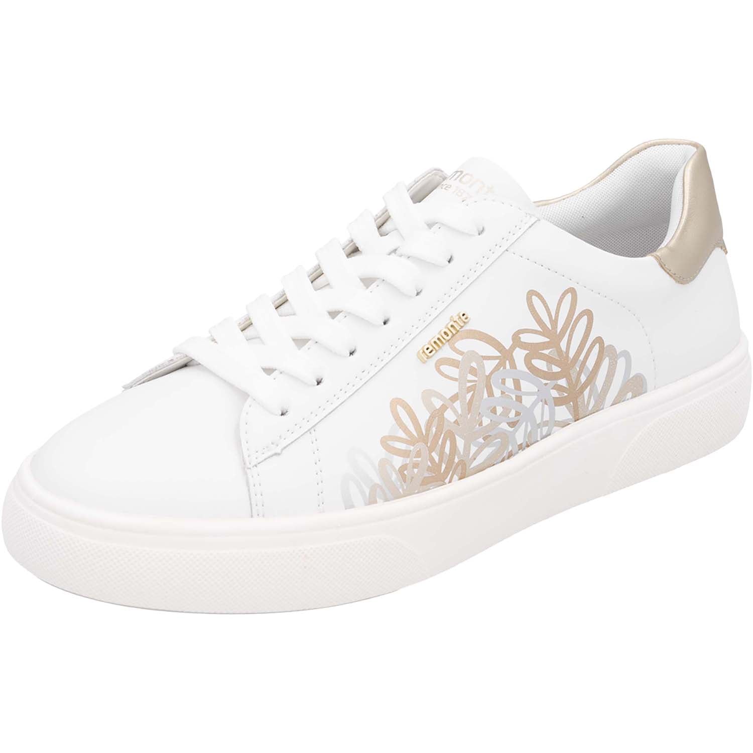 Womens Remonte Women's Remonte D2J00-81 White/Gold Leather White/Gold Leather