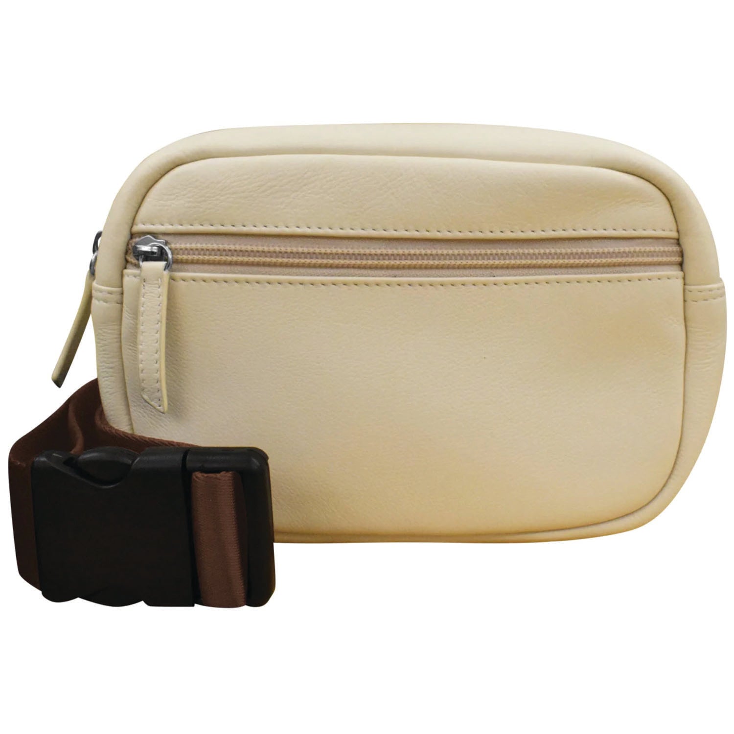 Womens Ili new york ili New York Zip Belt Bag Bone Leather Bone
