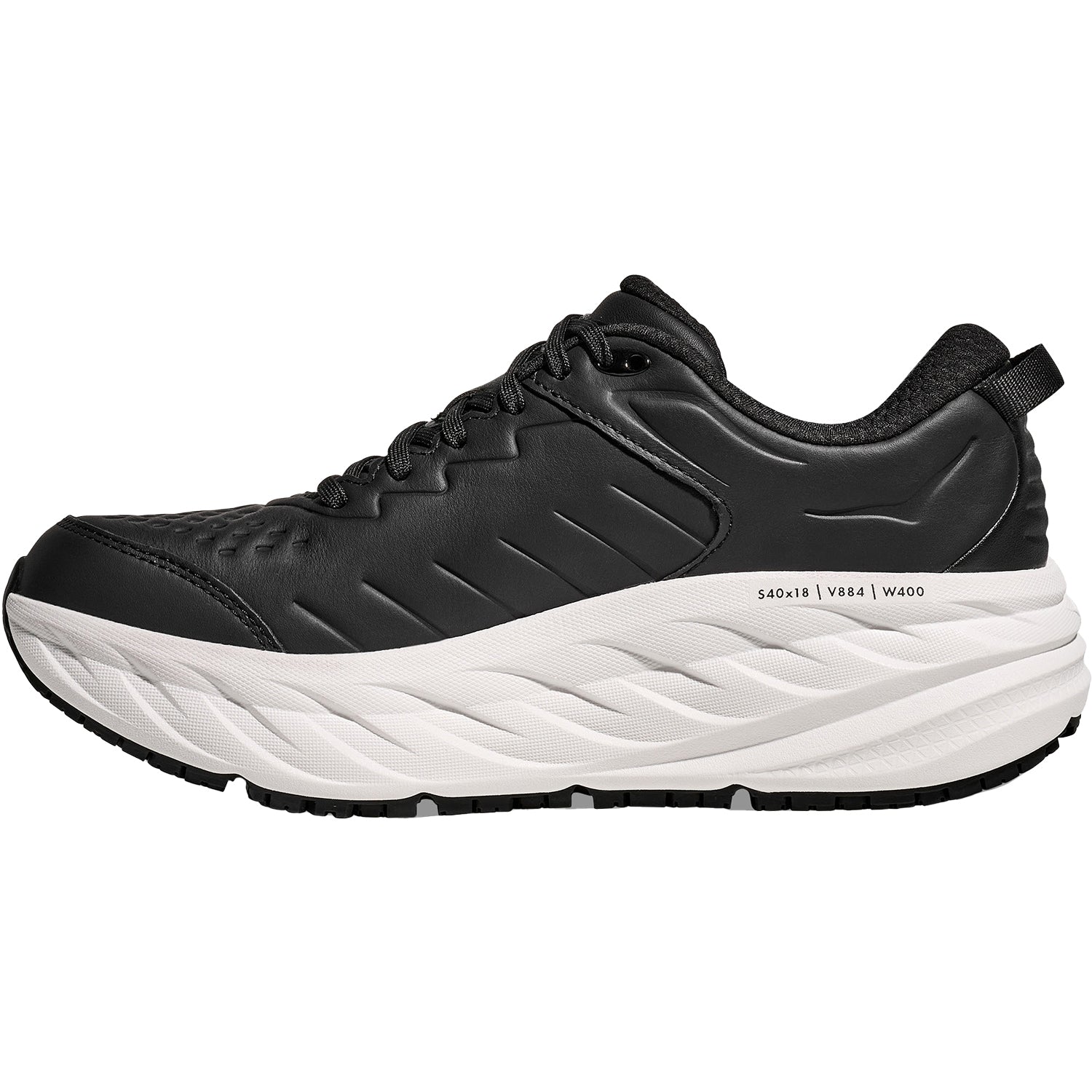 Mens Hoka one one Men's Hoka Bondi SR Carbon Black/White Leather Carbon Black/White Leather
