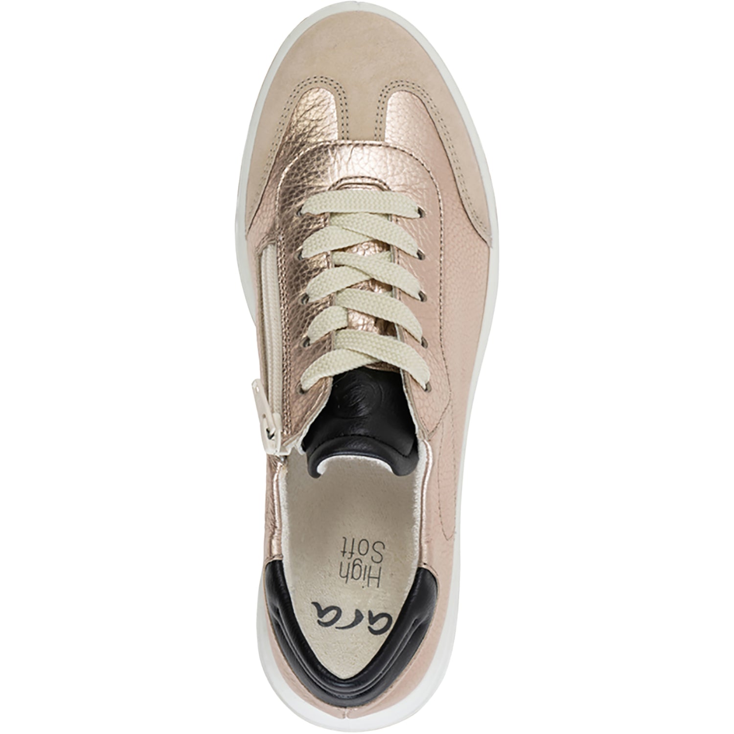 Womens Ara shoes Women's Ara Shoes Rhodes Sand Metallic Leather/Shell Suede Sand Metallic Leather/Shell Suede