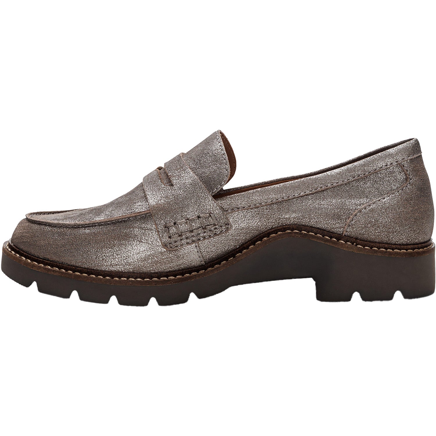 Womens Aetrex Women's Aetrex Collette Brushed Silver Leather Brushed Silver
