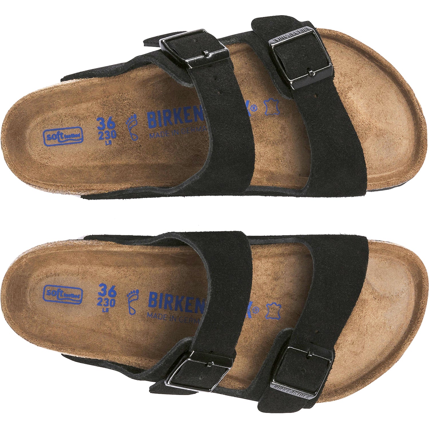 Unisex Birkenstock Women's Birkenstock Arizona Soft Footbed Black Suede Black Suede
