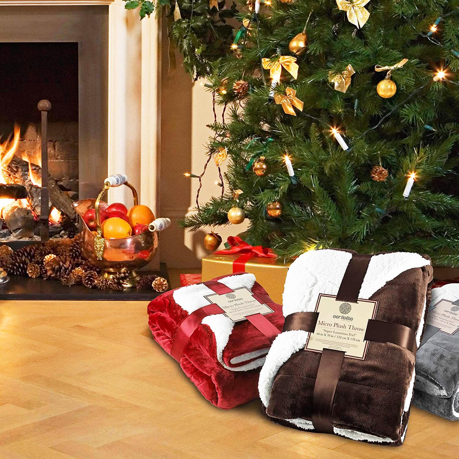 Unisex Genteele blankets Unisex Genteele Blankets Sherpa Throw Blanket Burgundy Burgundy
