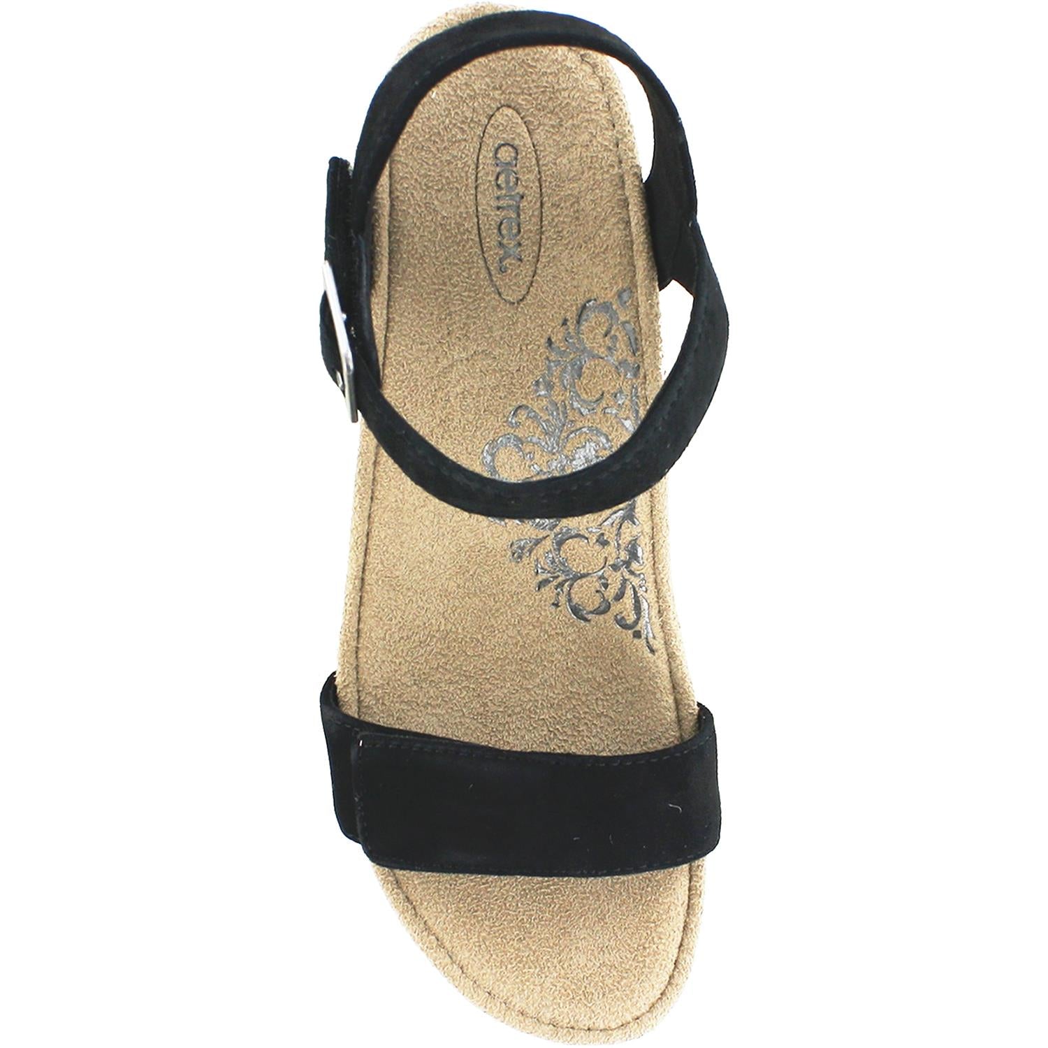 Womens Aetrex Women's Aetrex Sydney Black Suede Black Suede