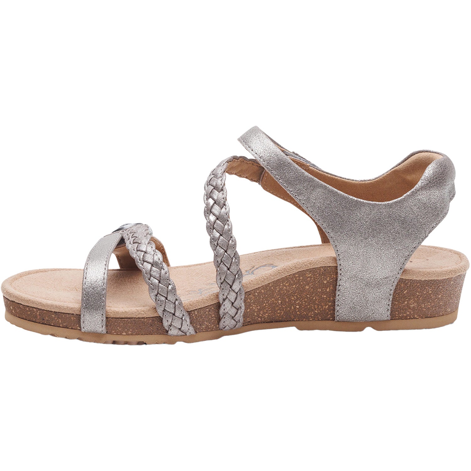 Womens Aetrex Women's Aetrex Jillian Brushed Silver Leather Brushed Silver