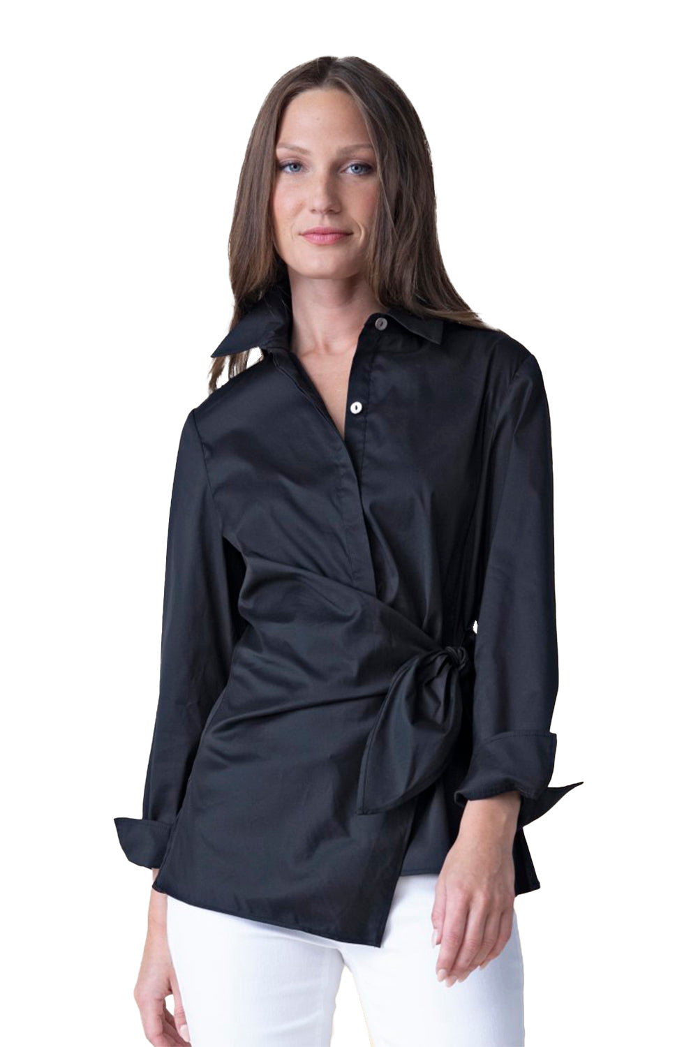 Womens Habitat Women's Habitat Perfect Travel Side Tie Shirt Black Black