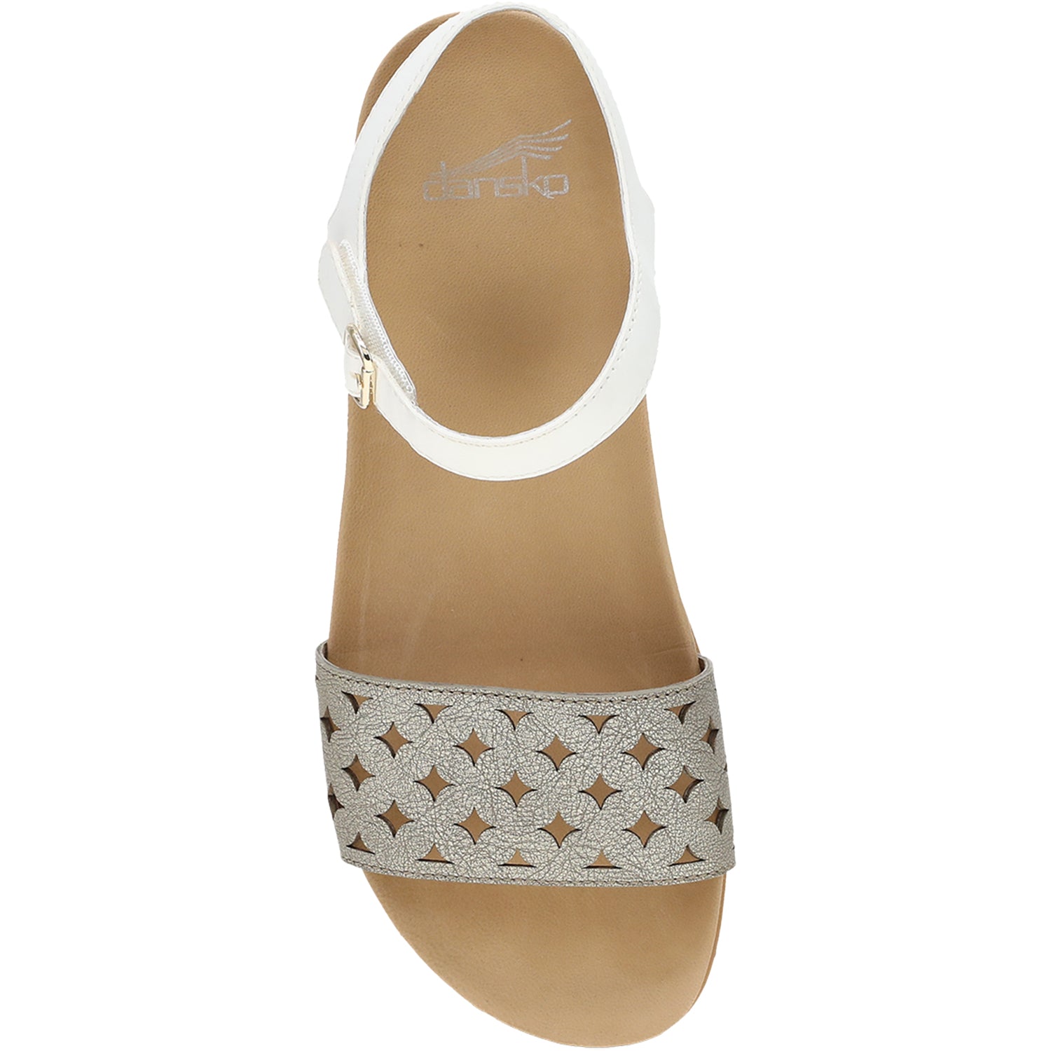 Womens Dansko Women's Dansko Jodie Platino/White Leather Platino/White Leather
