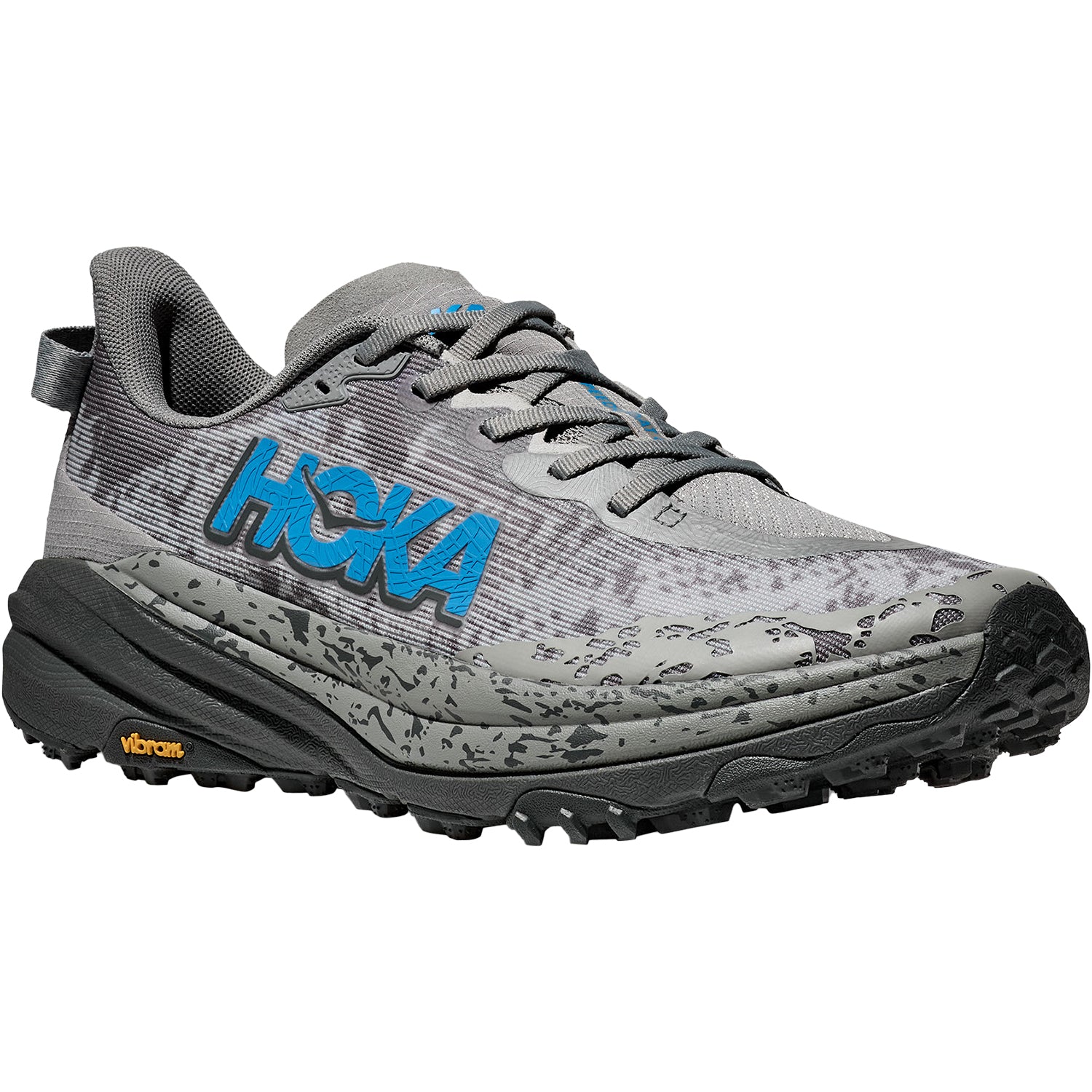 Mens Hoka one one Men's Hoka Speedgoat 6 Galactic Grey/Hoka Blue Synthetic Galactic Grey/Hoka Blue Synthetic