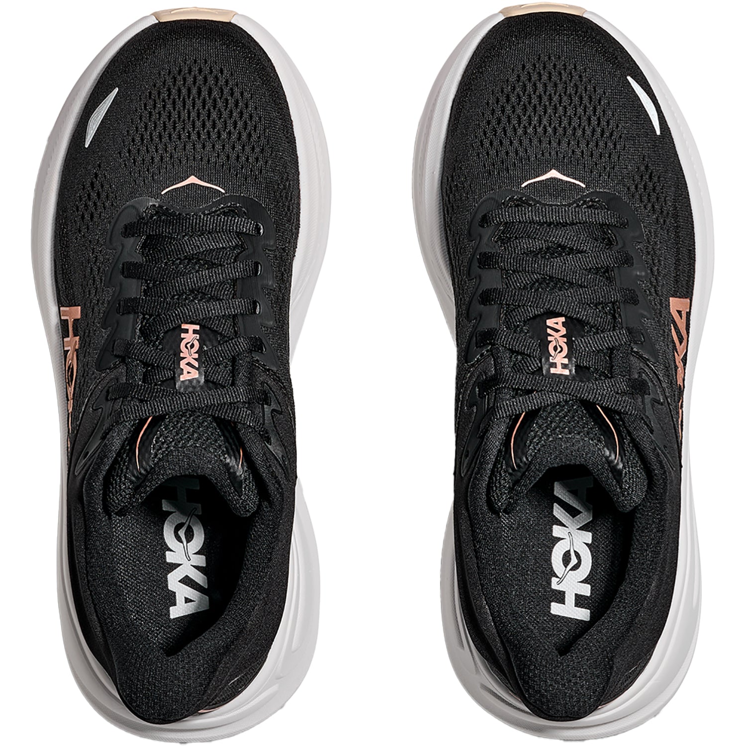 Womens Hoka one one Women's Hoka Bondi 9  Black/Rose Gold Black/Rose Gold