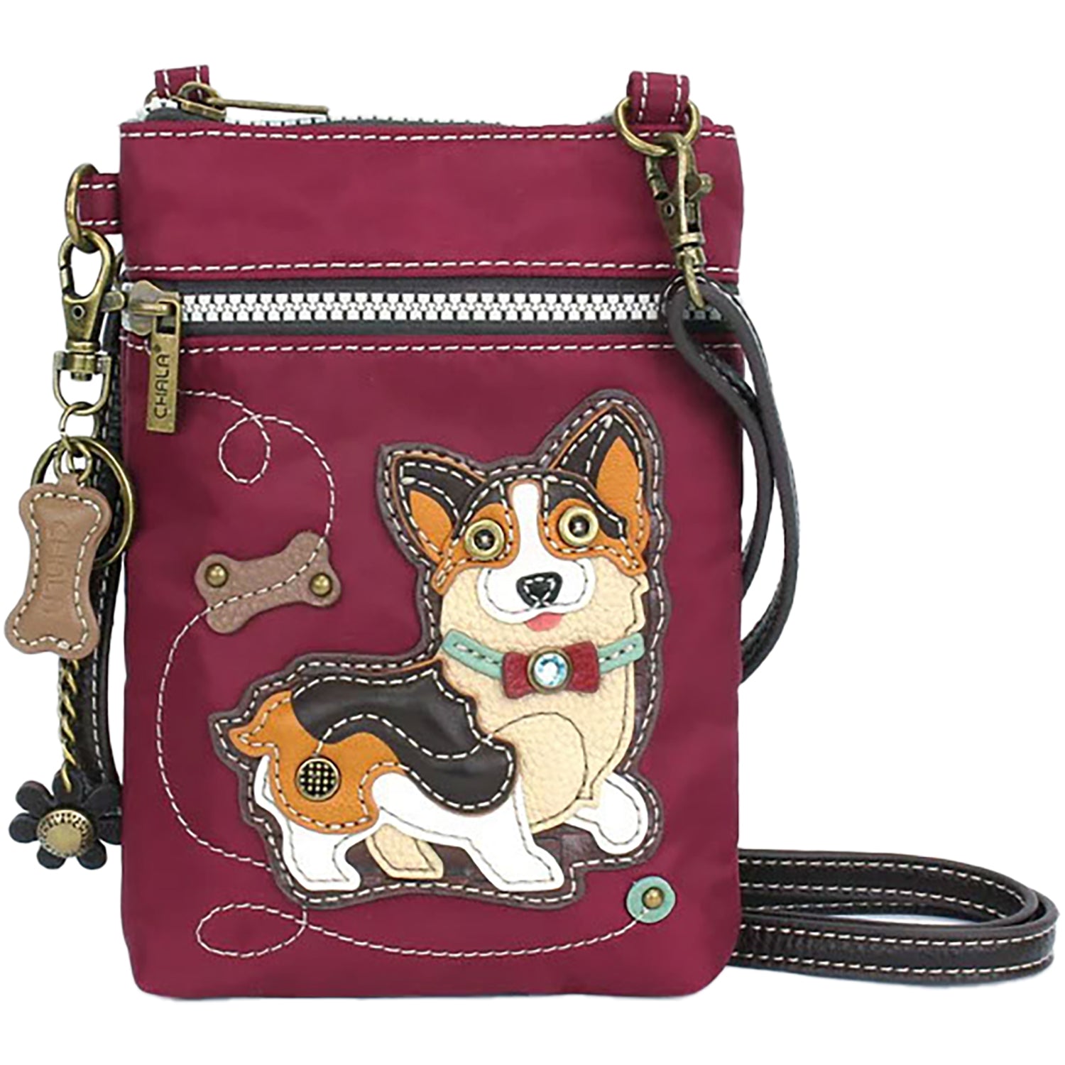Chala Chala Corgi Cellphone Xbody Burgundy Synthetic Burgundy Synthetic