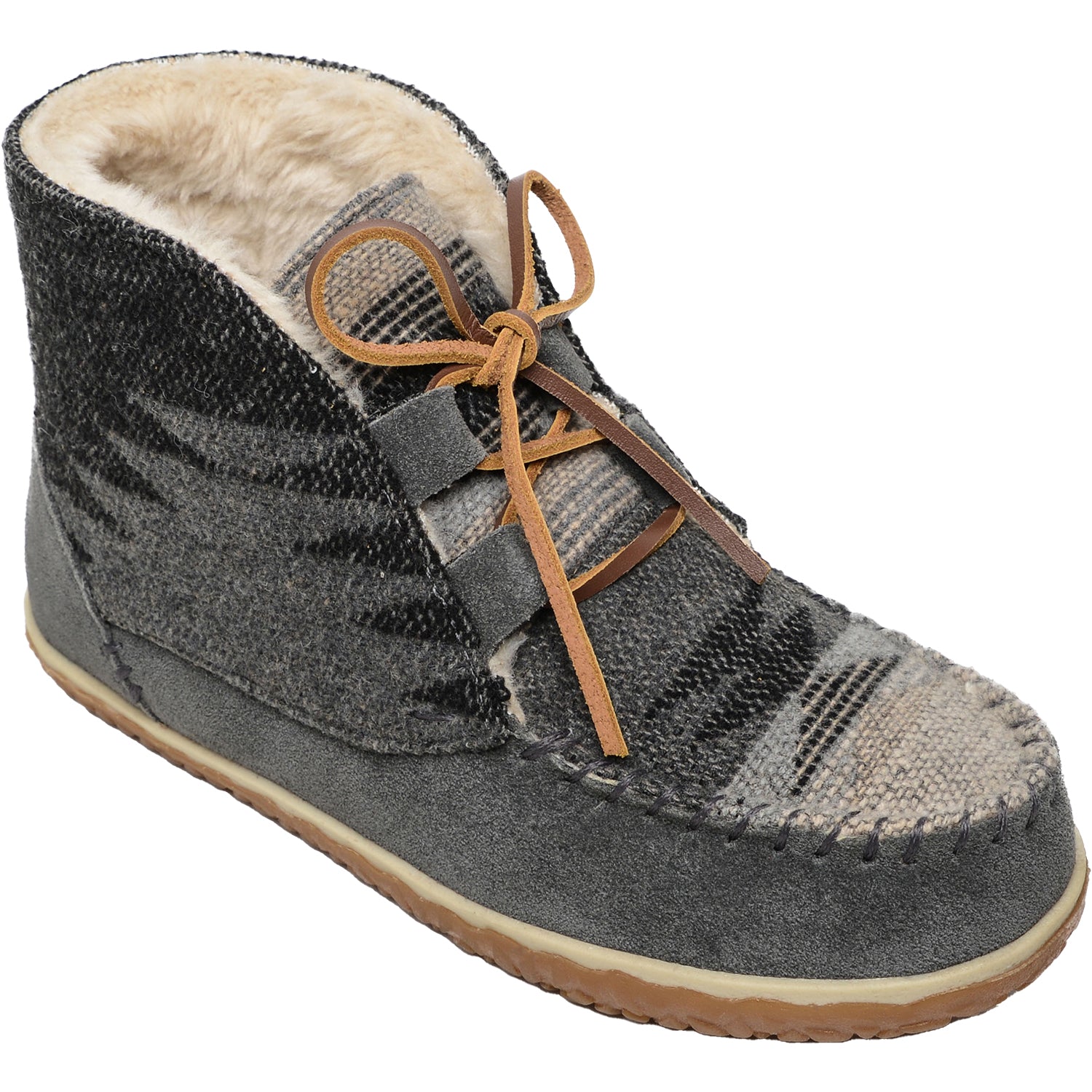 Womens Minnetonka Women's Minnetonka Torrey Grey/Multi Suede Grey/Multi Suede