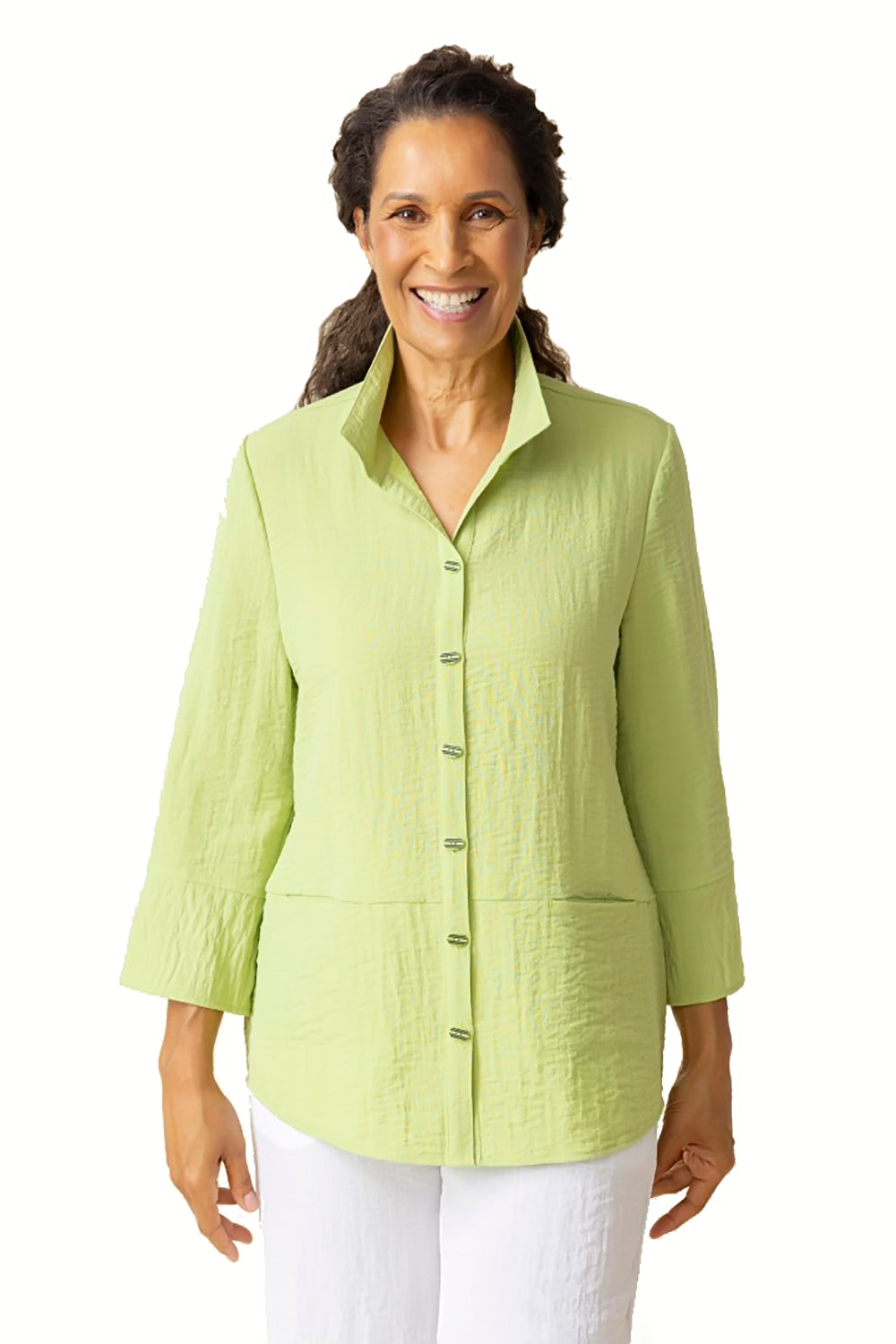 Womens Habitat Women's Habitat Express Solid Hidden Pocket Swing Shirt Leaf Leaf