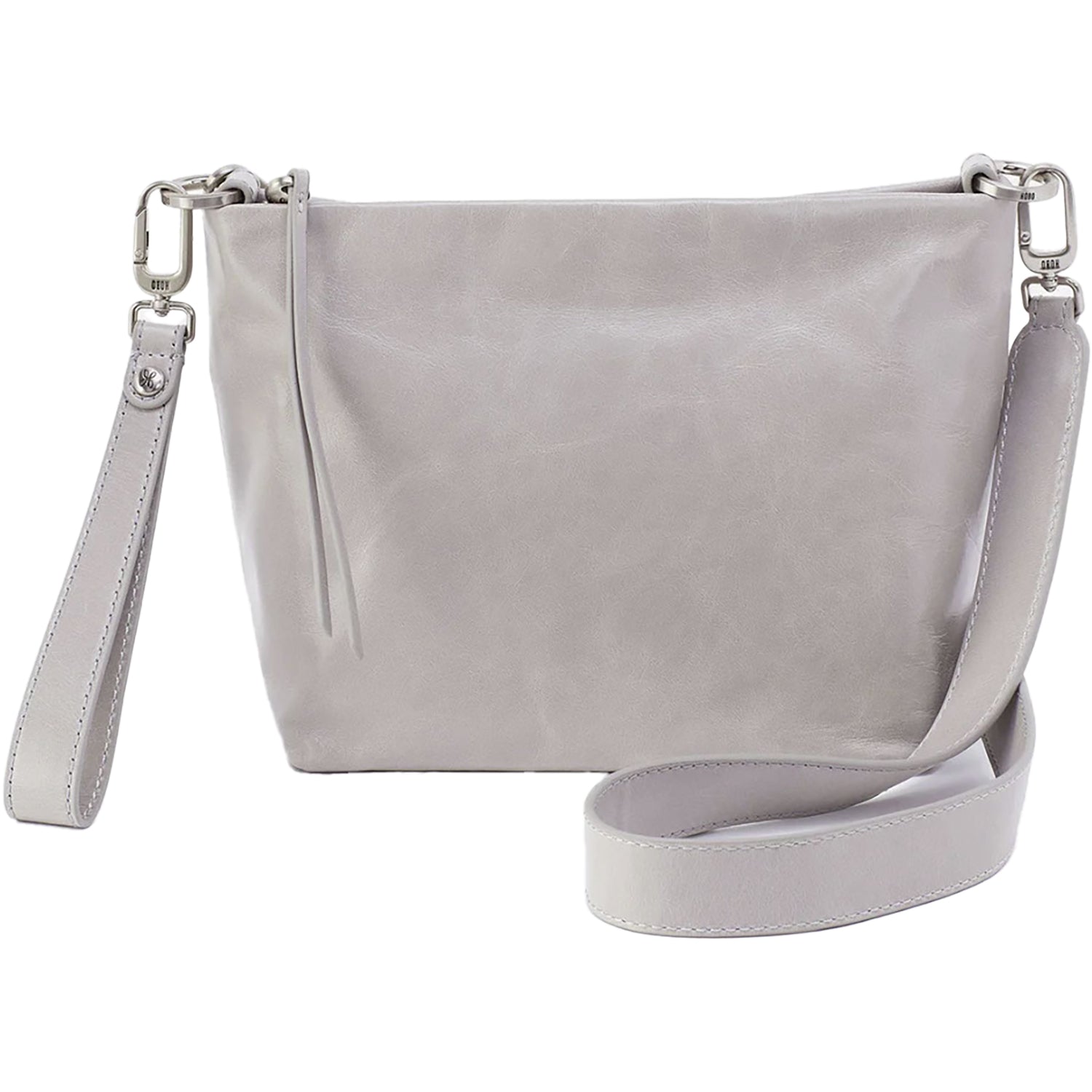 Womens Hobo Hobo International Ashe Crossbody Light Grey Polished Leather Light Grey Polished Leather