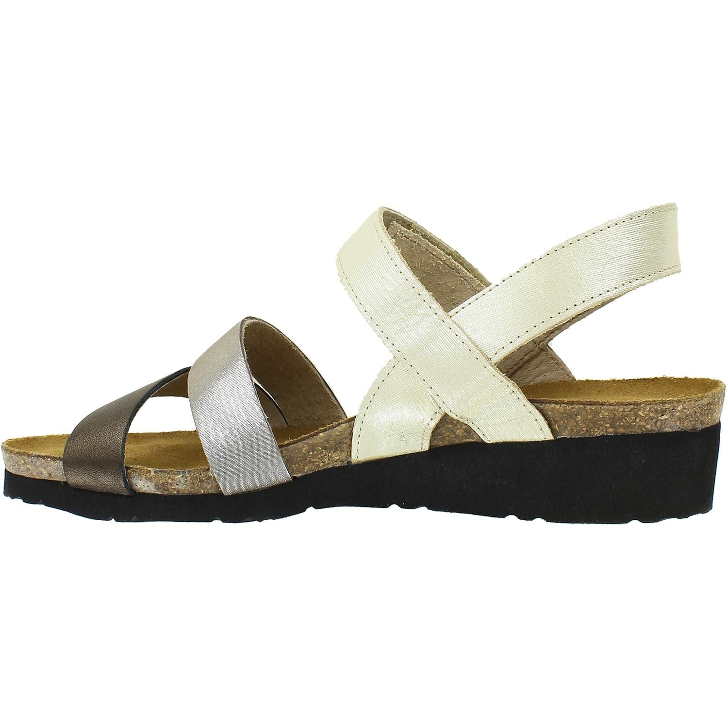 Womens Naot Women's Naot Kayla Gold/Silver/Grecian Gold Leather Gold/Silver/Grecian Gold Leather
