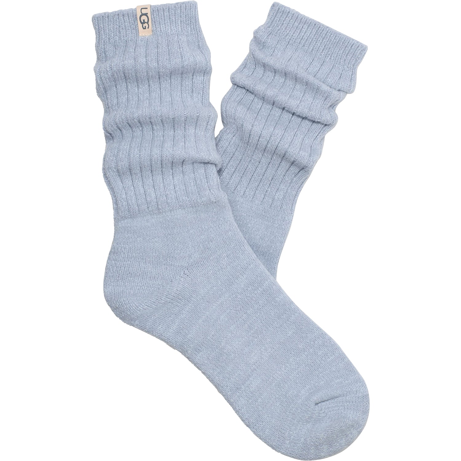 Womens Ugg Women's UGG Rib Knit Slouchy Crew Sock Icelandic Blue Icelandic Blue