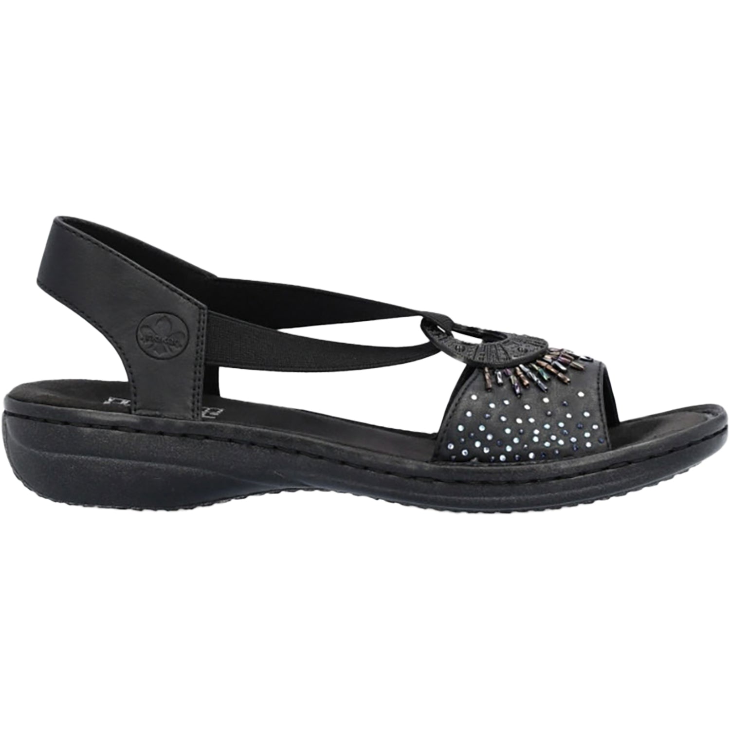 Womens Rieker Women's Rieker 60880-00 Black With Beads Synthetic Black W Beads Synthetic